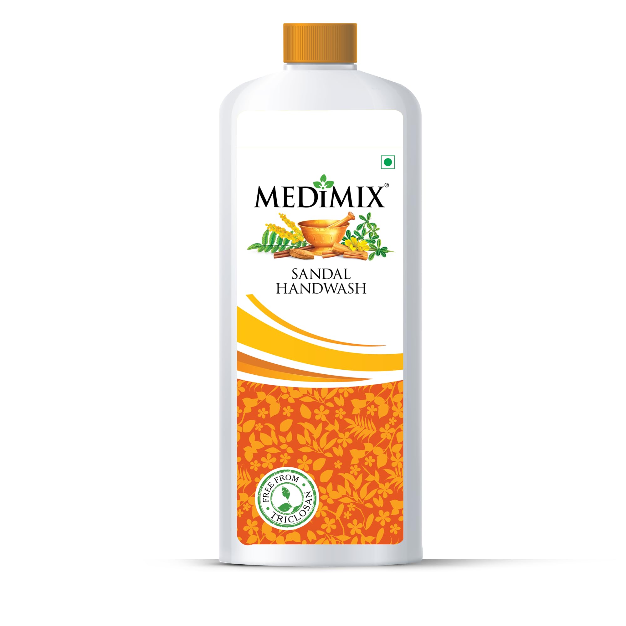 Medimix Sandal Liquid Handwash 1L Refill Bottle - Natural Germ Protection, Soft & Moisturized Hands, Free from Harsh Chemicals | Enriched with 18 Herbal Extracts | Perfect for Homes, Offices & Healthcare Facilities