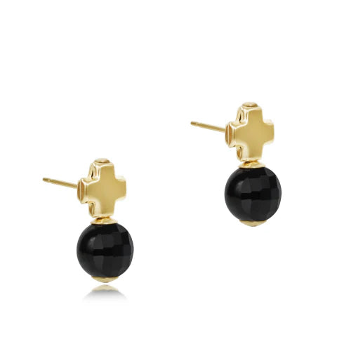 Enewton Signature Cross Stud Earrings - Faceted Onyx Gemstone for Women | Elegant Jewelry Gift for Christmas, Birthday & Special Occasions | Perfect for Parties, Weddings & Everyday Wear