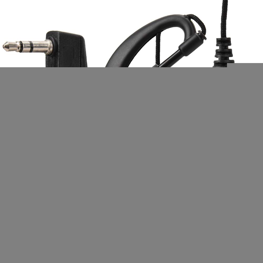 Yencoly PTT Earpiece - Comfortable Walkie Talkie Headset with Long Cable, Noise Isolating Earplugs for Clear Communication (Black) - Perfect for Security, Construction, Event Staff and Outdoor Activities