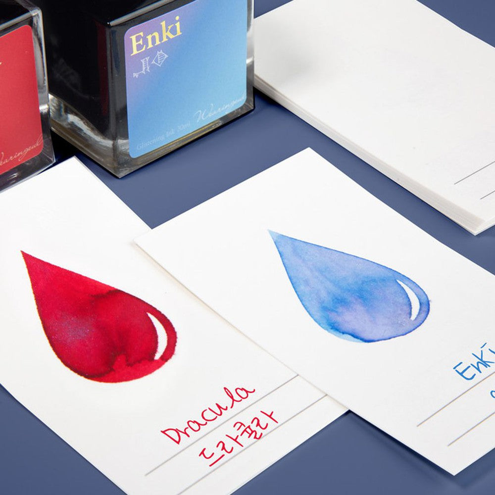 Wearingeul Ink Swatch Cards - 50 Sheets Premium Ink Drop Color Sample Cards for Fountain Pen Testing, Calligraphy & Art Projects | Perfect for Artists, Writers & Stationery Lovers