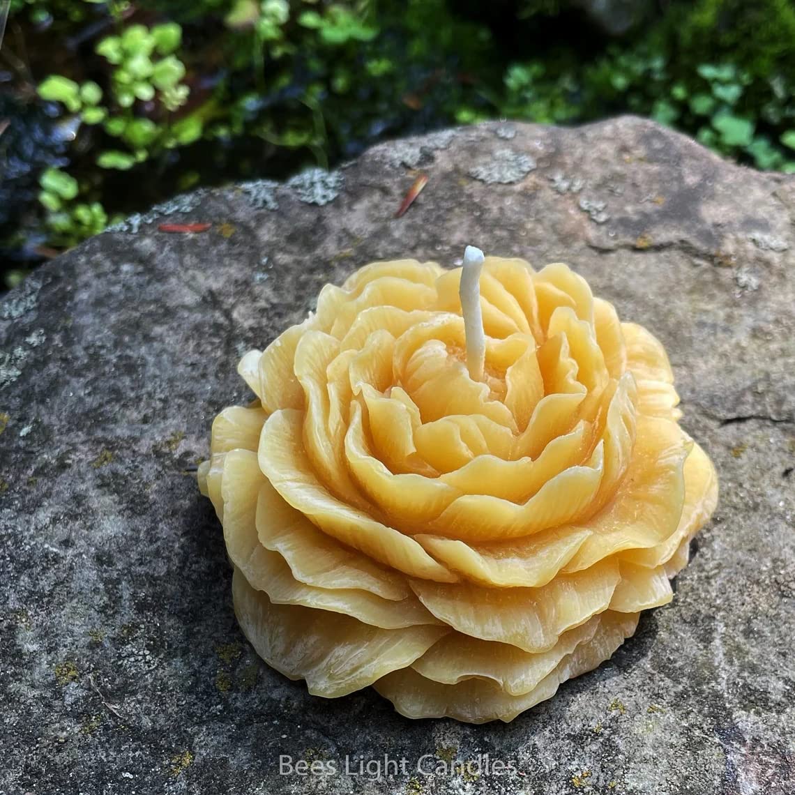 100% All Natural Peony Flower Beeswax Candle - Handmade in USA | Floral Scented Soy Candle | Perfect Gift for Mother's Day, Birthday & Home Decor | Romantic Aroma for Bedroom, Bathroom & Relaxation