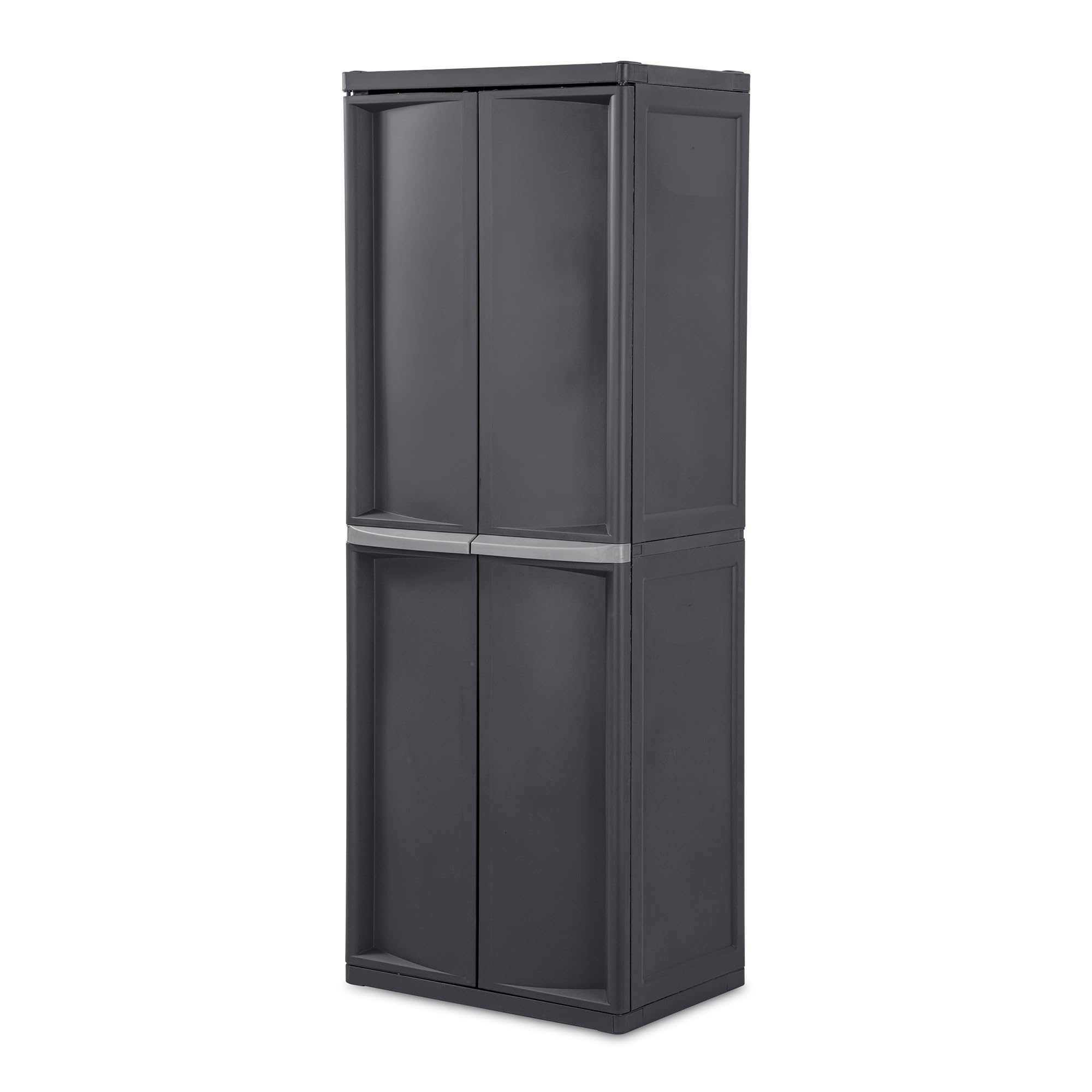 Sterilite 2-Pack Storage Cabinet with 4 Shelves - Gray Organizer for Garage, Pantry, Kitchen & Home Organization - Perfect for Storing Tools, Food Supplies & Household Items