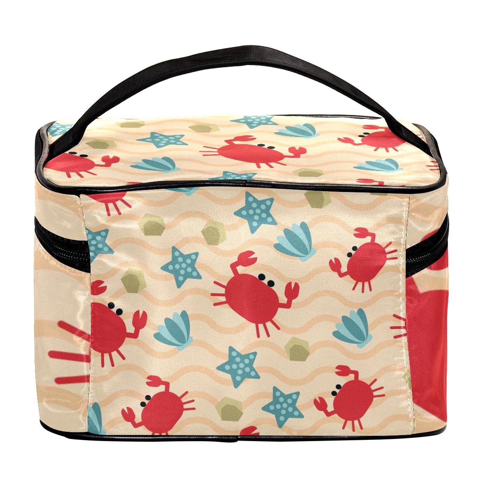 Red Crab Starfish Makeup Bag - Large Cosmetic Organizer for Travel & Beach