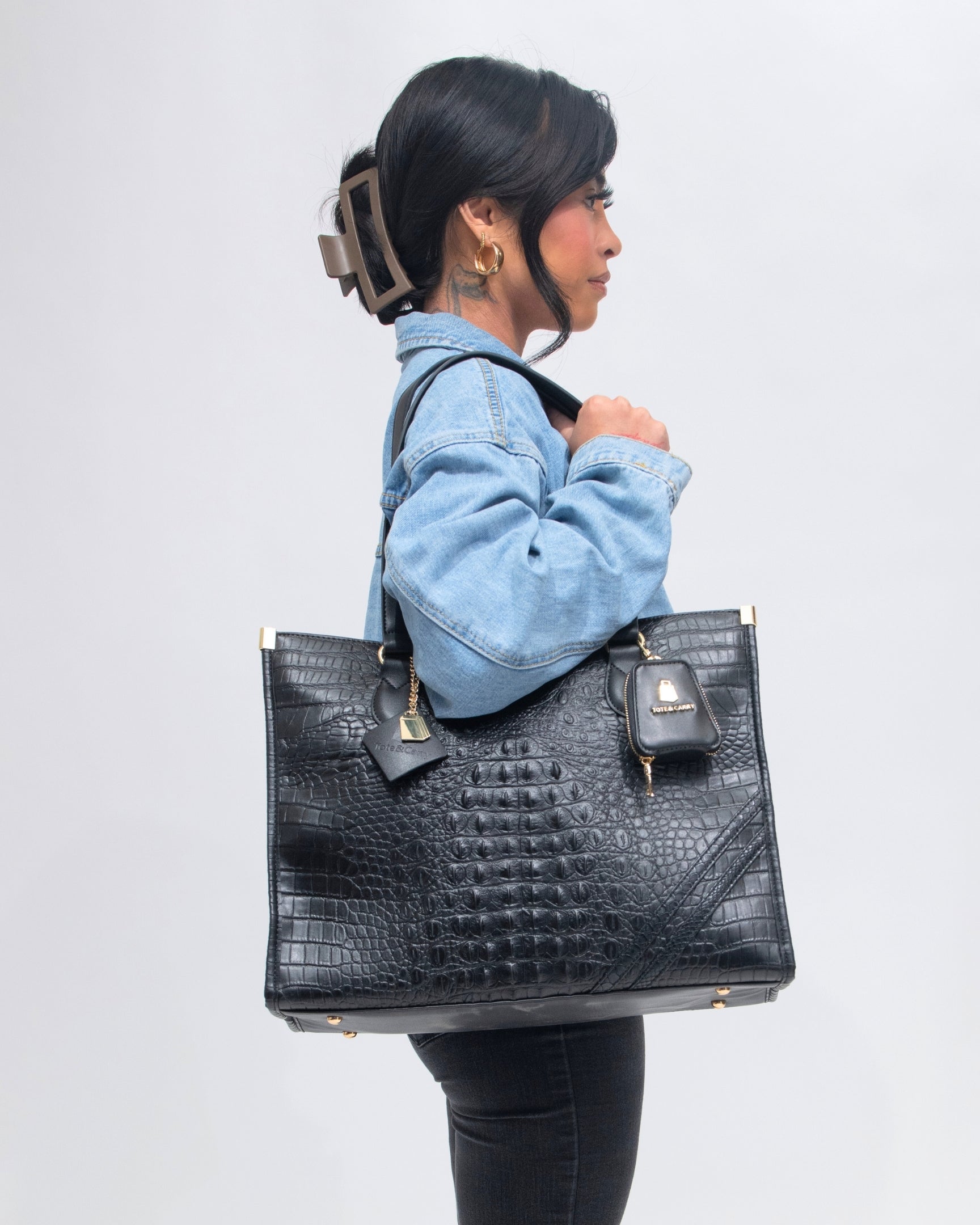 Apollo 2 Black Tote Bag - Stylish & Durable Shopping Bag for Women, Work, Gym & Travel