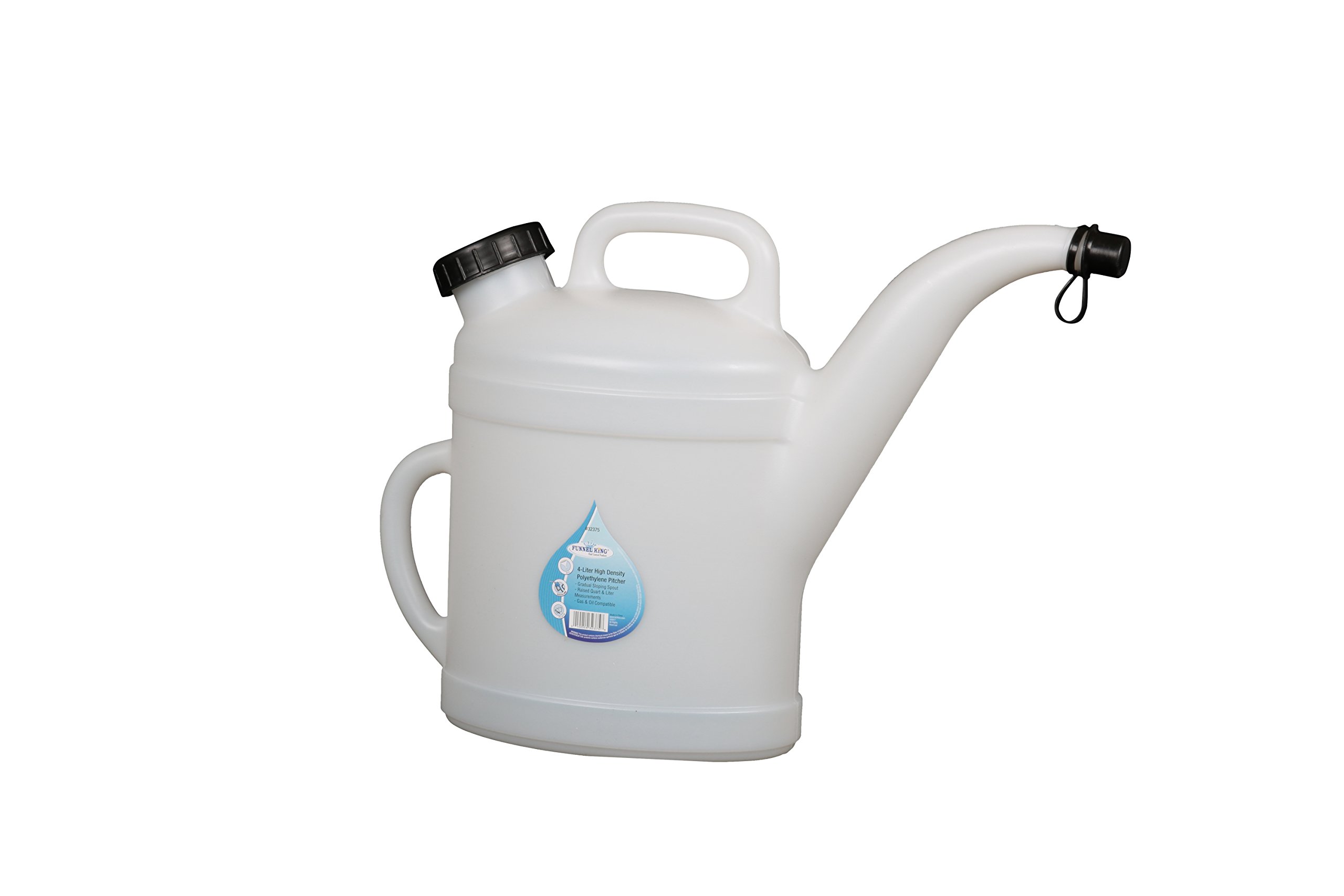 Funnel King 32375 4 Quart HDPE Pitcher - Durable High-Density Polyethylene Pitcher with Handle, Multi-Color (Blue/Red/Green) - Perfect for Lemonade, Iced Tea, Juice & Party Drinks