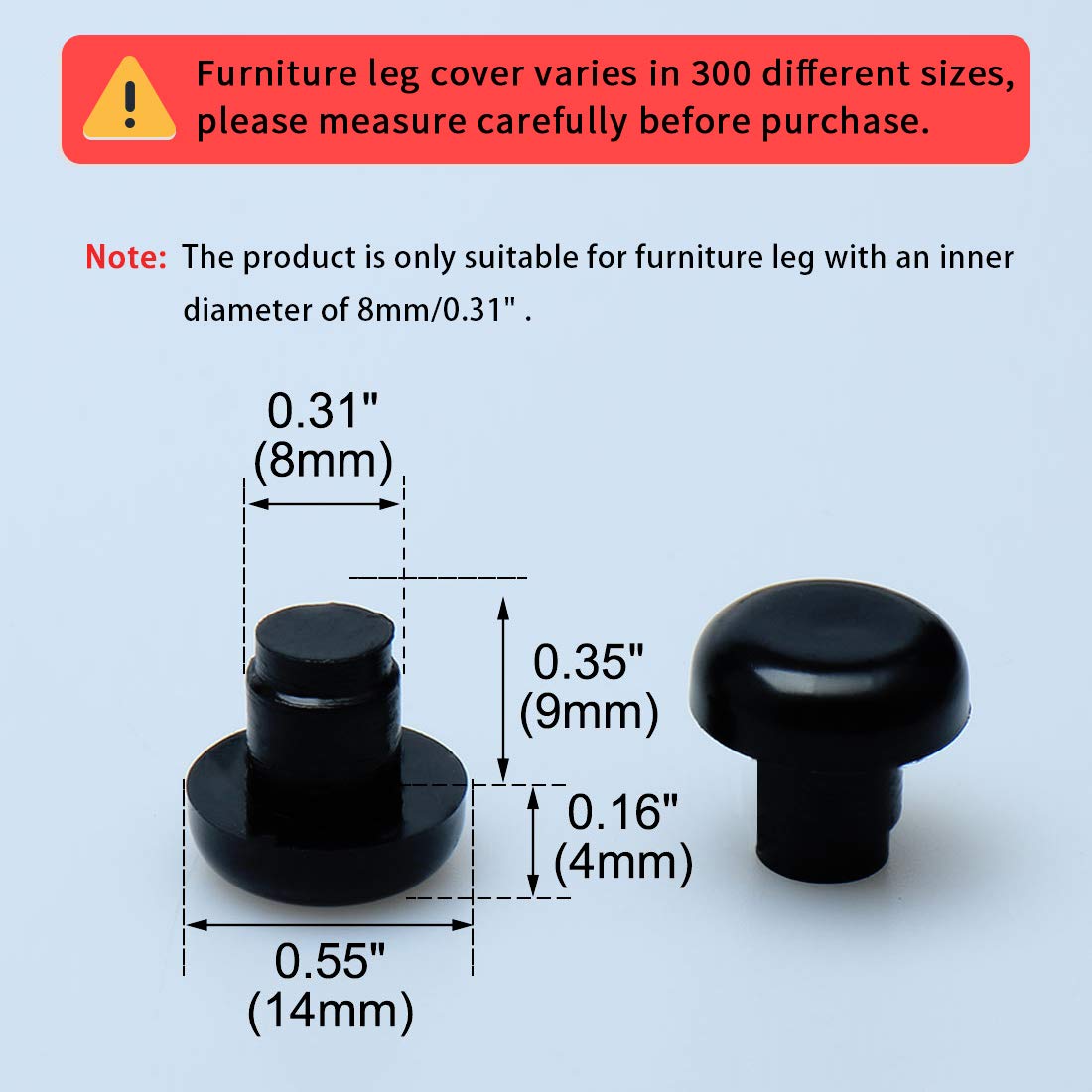 uxcell 12pcs 8mm Black Stem Bumpers Glide - Anti-Collision Furniture Pads for Patio Outdoor Glass Table Tops & Embedded Protection | Perfect for Sliding Doors, Cabinets & Smooth Surface Protection