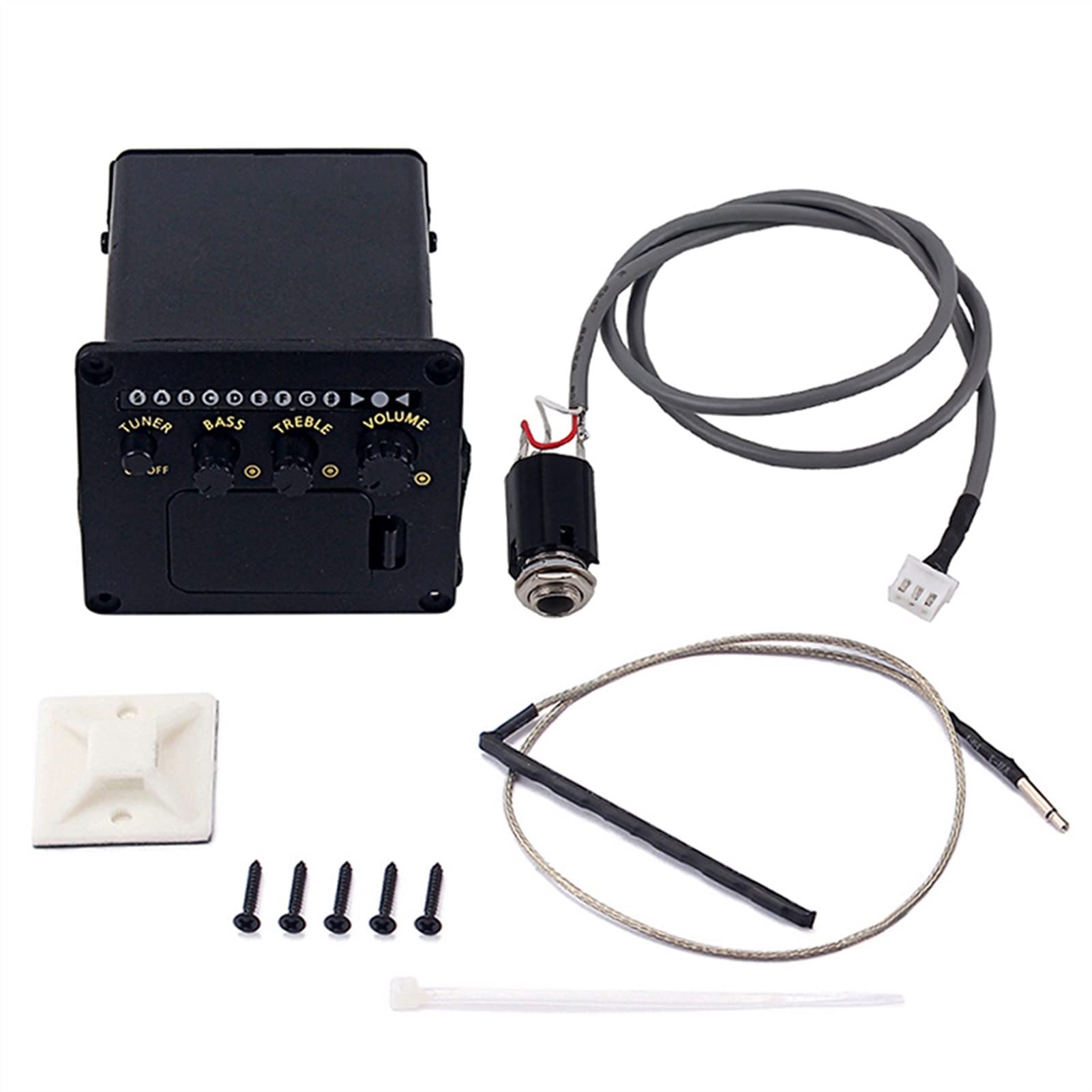 Acoustic Guitar Pickup with 2-Band EQ & Volume Control - Professional Piezo Pickup System with Mounting Accessories for Live Performance & Studio Recording