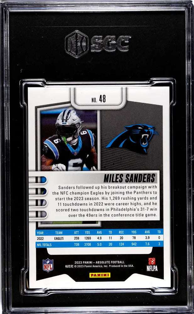 2023 Panini Absolute Football Miles Sanders Purple Spectrum SGC 9 5/5 - Rare NFL Trading Card for Collectors & Sports Fans - Perfect for Display, Investment & Fantasy Football Enthusiasts