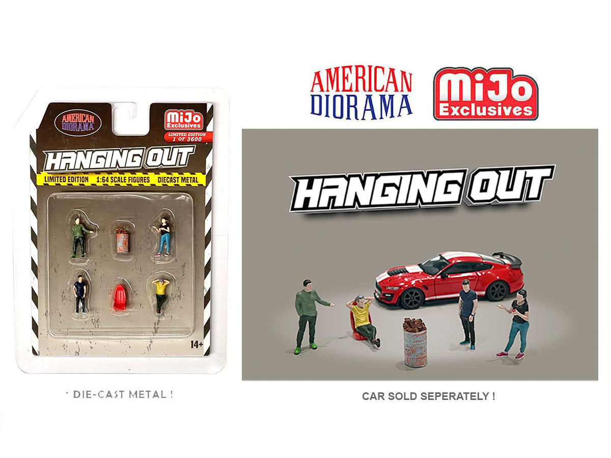 1/64 Scale American Diorama Figures Set - Hanging Out Collection by MIJO Exclusives - Perfect for Model Train Scenes, Diorama Displays & Collectors
