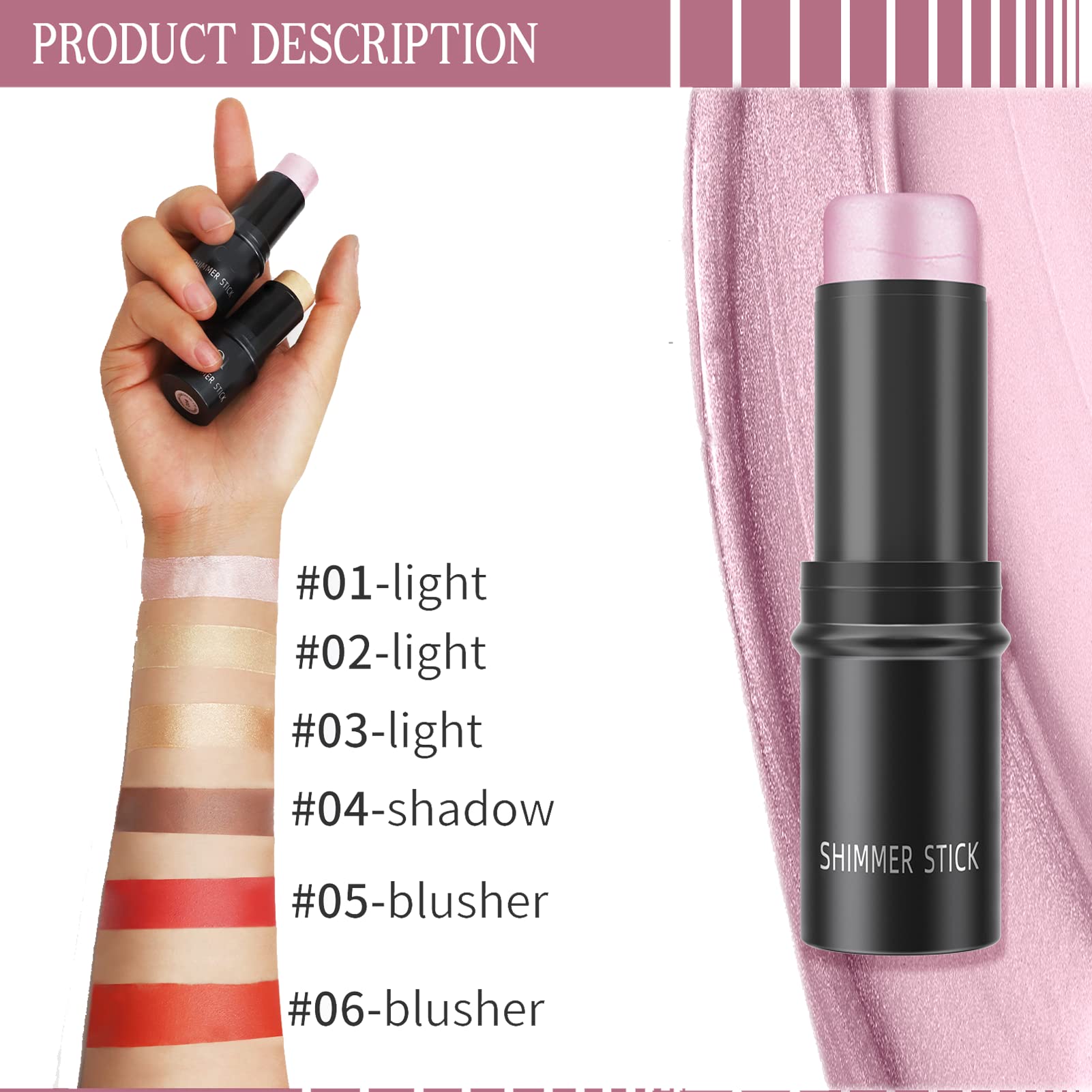 **Contouring Stick - Bronzer & Highlighter Makeup Stick for Face & Lips, Waterproof Cream Highlighter & Contour Stylo - Perfect for Everyday Glam & Photo-Ready Looks**    *(Use Cases: Ideal for professional makeup artists, beauty enthusiasts, and on-the-go touch-ups for a flawless, sculpted look.)*