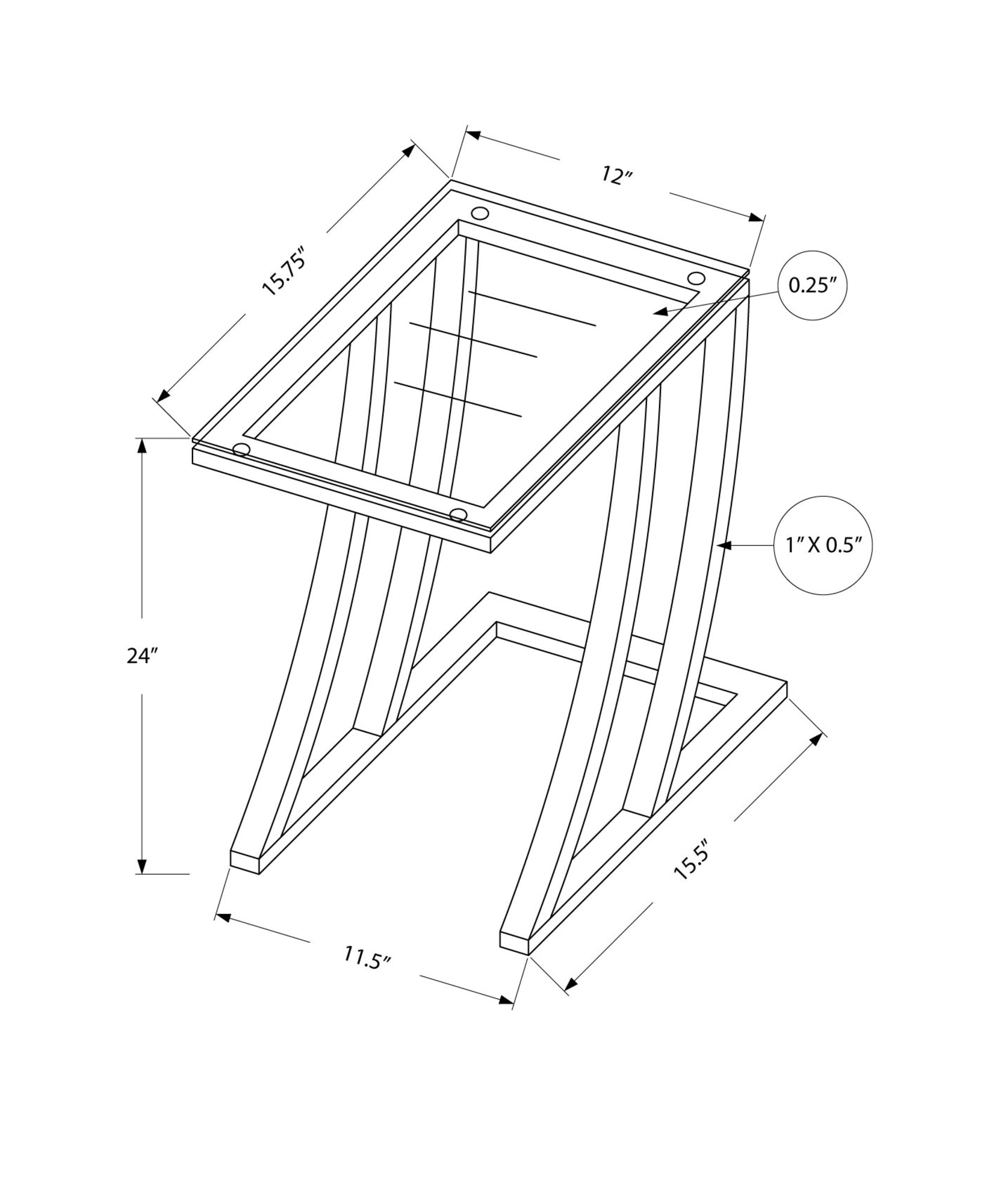 Modern Silver Metal Accent Table with Tempered Glass Top - Perfect for Living Room, Bedroom, or Office Decor