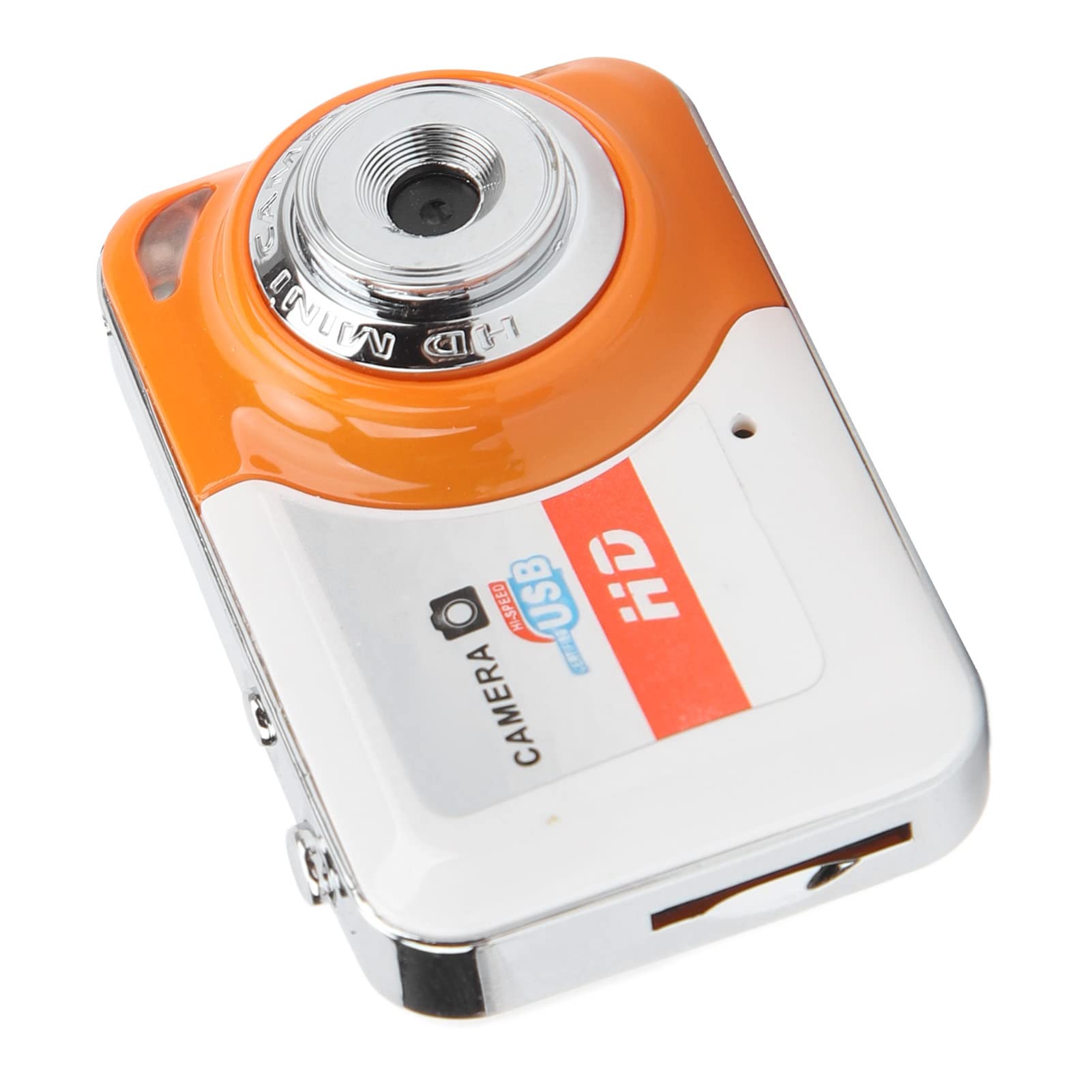 Mini DV Camera - HD 1080P Portable Video Recorder with Motion Detection, 32GB Memory, USB Keychain Design | Perfect for Webcam, Vlogging, Kids & Students (Orange)
