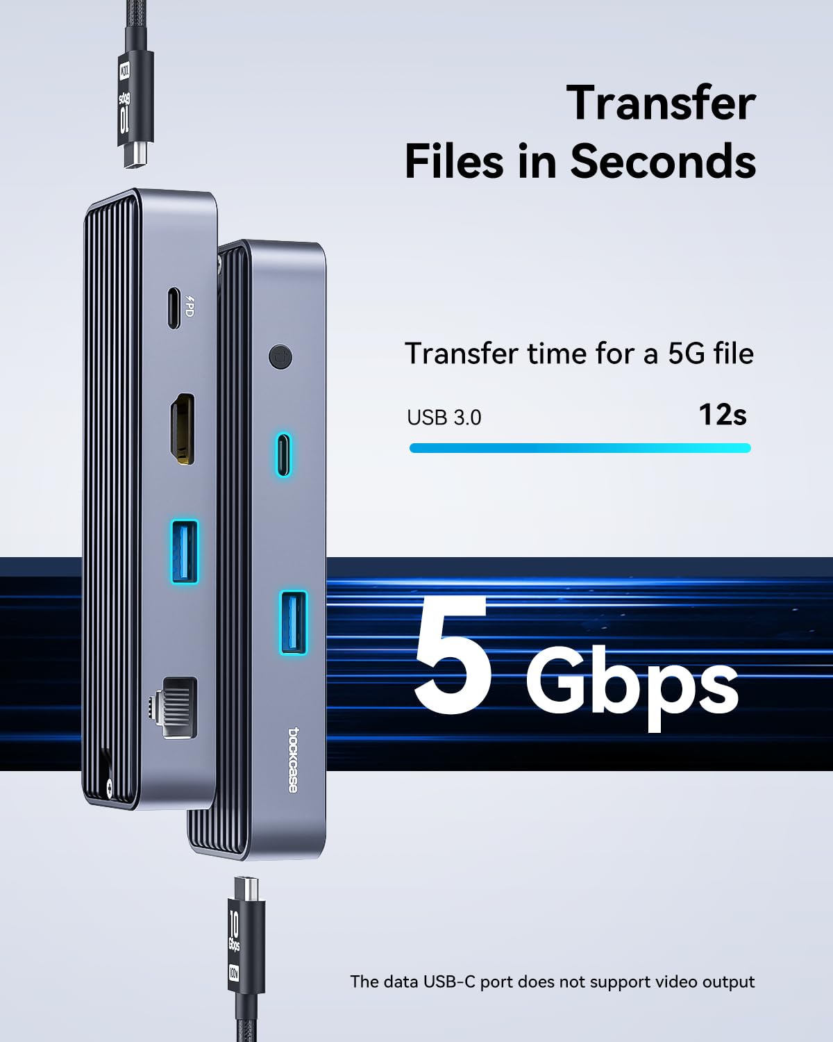 DOCKCASE 6-in-1 USB C Hub with 4K HDMI, Gigabit Ethernet, 100W PD - USB C Adapter for MacBook Pro/Air, Dell XPS, iPad Pro | Portable Laptop Docking Station for Work, Travel & Home Office