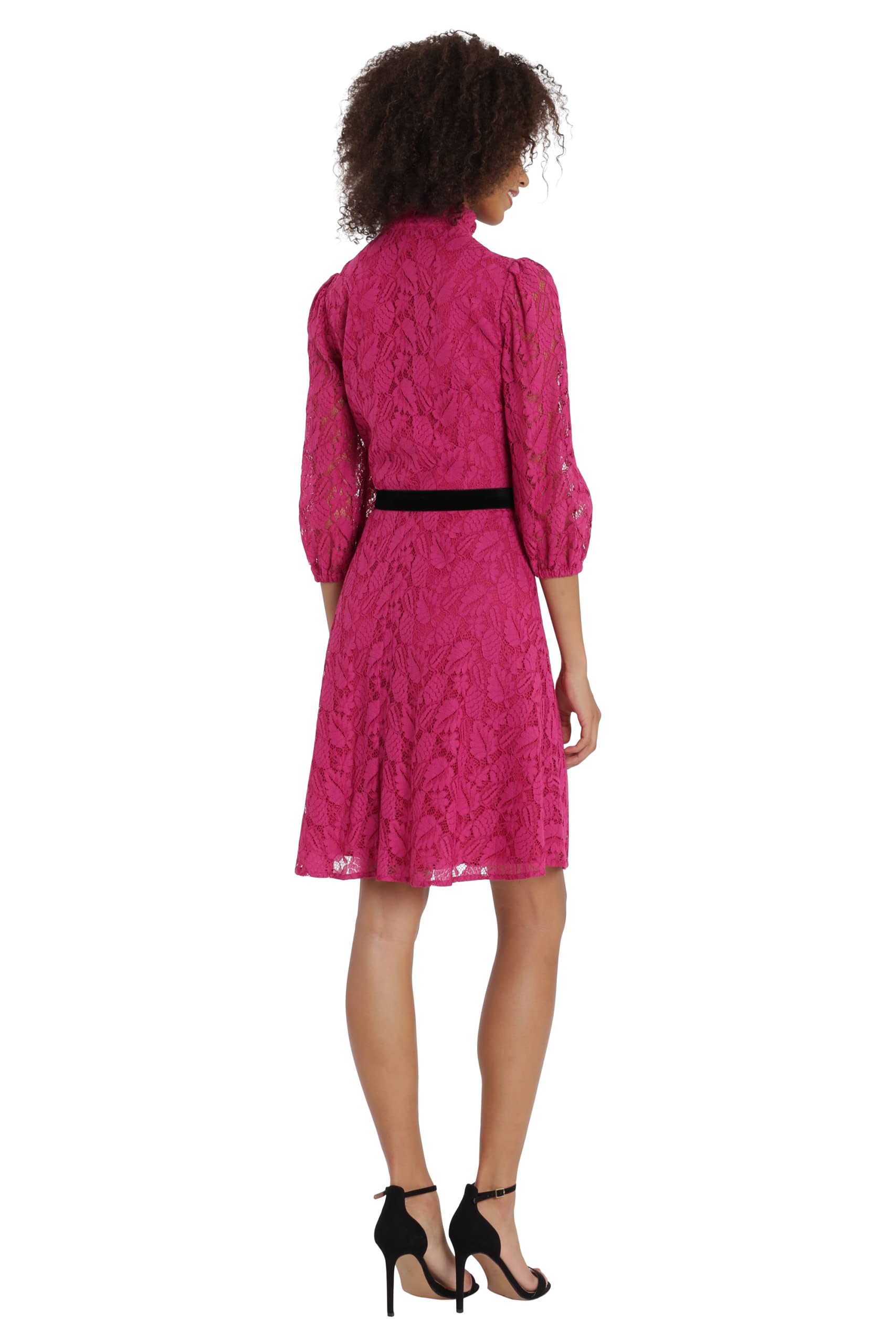 Maggy London Satin Bow Tie Lace Mini Dress for Party & Wedding
