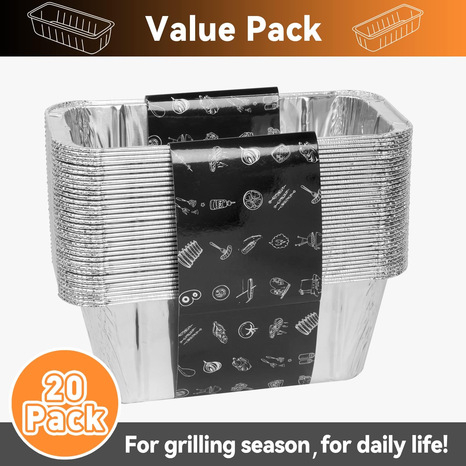 SHINESTAR 20-Pack Disposable Grease Cup Liners for Blackstone Griddle 17, 22, 28, 30, 36 Inch - Aluminum Foil Drip Pan 8 x 3.7 Inch (Model 5017) - Perfect for Outdoor Cooking, Camping, and Backyard BBQs