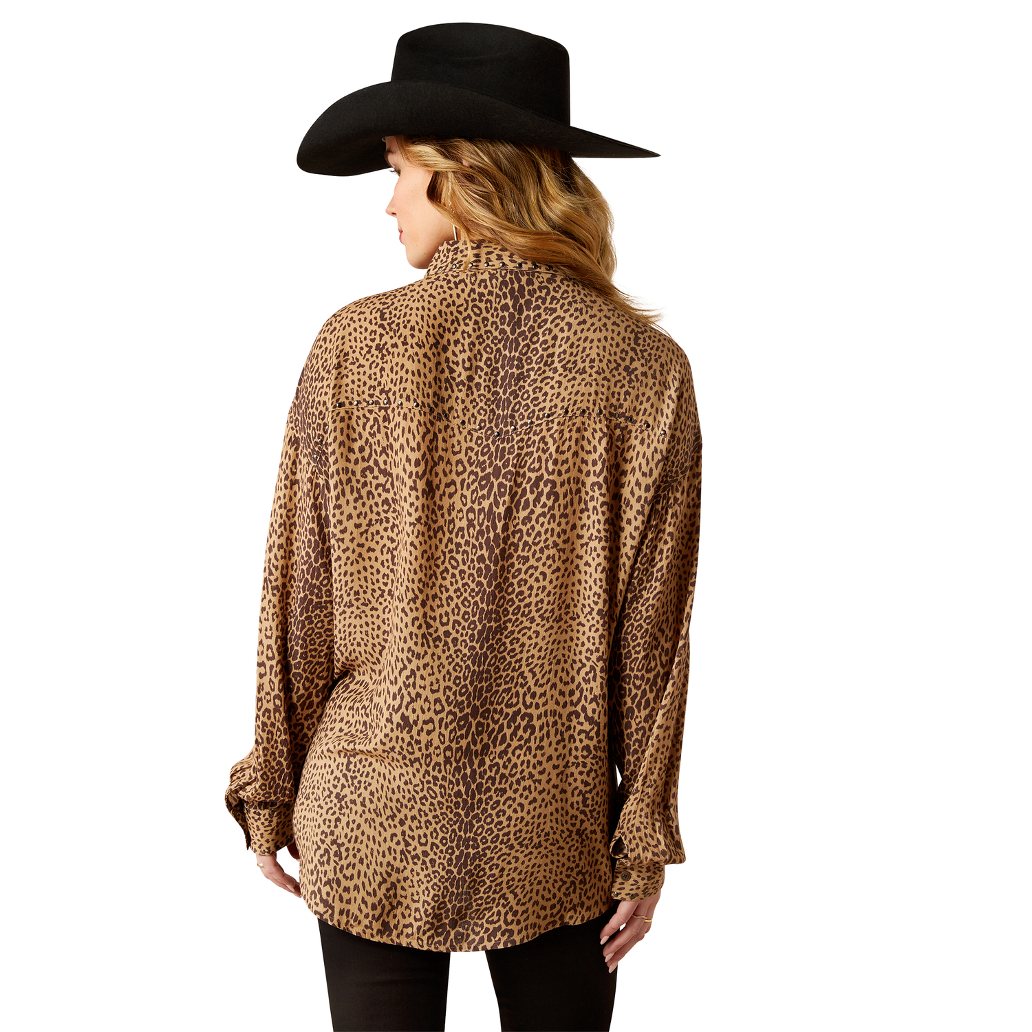 Ariat Women's Relaxed Fit Long Sleeve Shirt - Soft Cotton Leopard Print Western Shirt for Casual Wear & Outdoor Activities