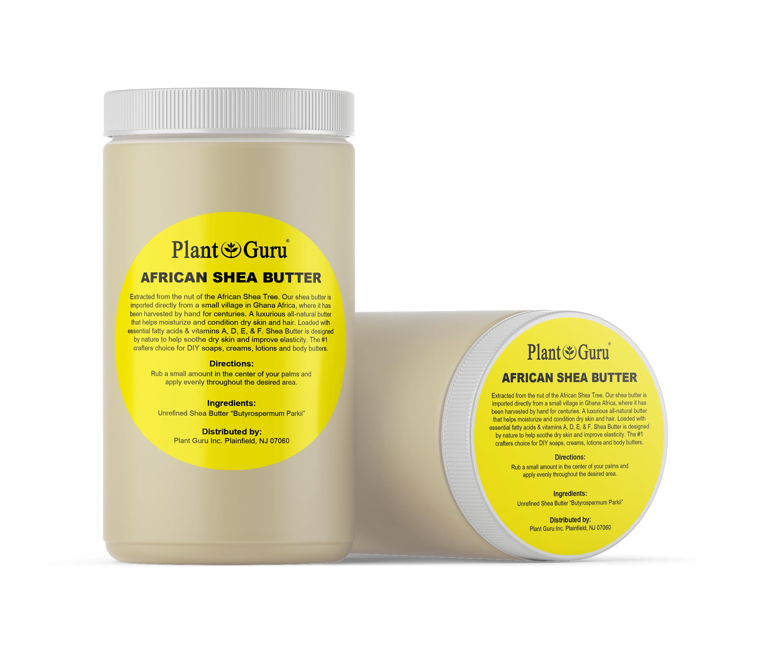 Pure Raw African Shea Butter 32oz (2lbs) - 100% Natural Unrefined Ivory Grade for Dry Skin, Face, Hair & Body Care | Best for DIY Soap, Lip Balm, Lotion Making | Deep Moisturizer for Eczema, Psoriasis & Cracked Heels