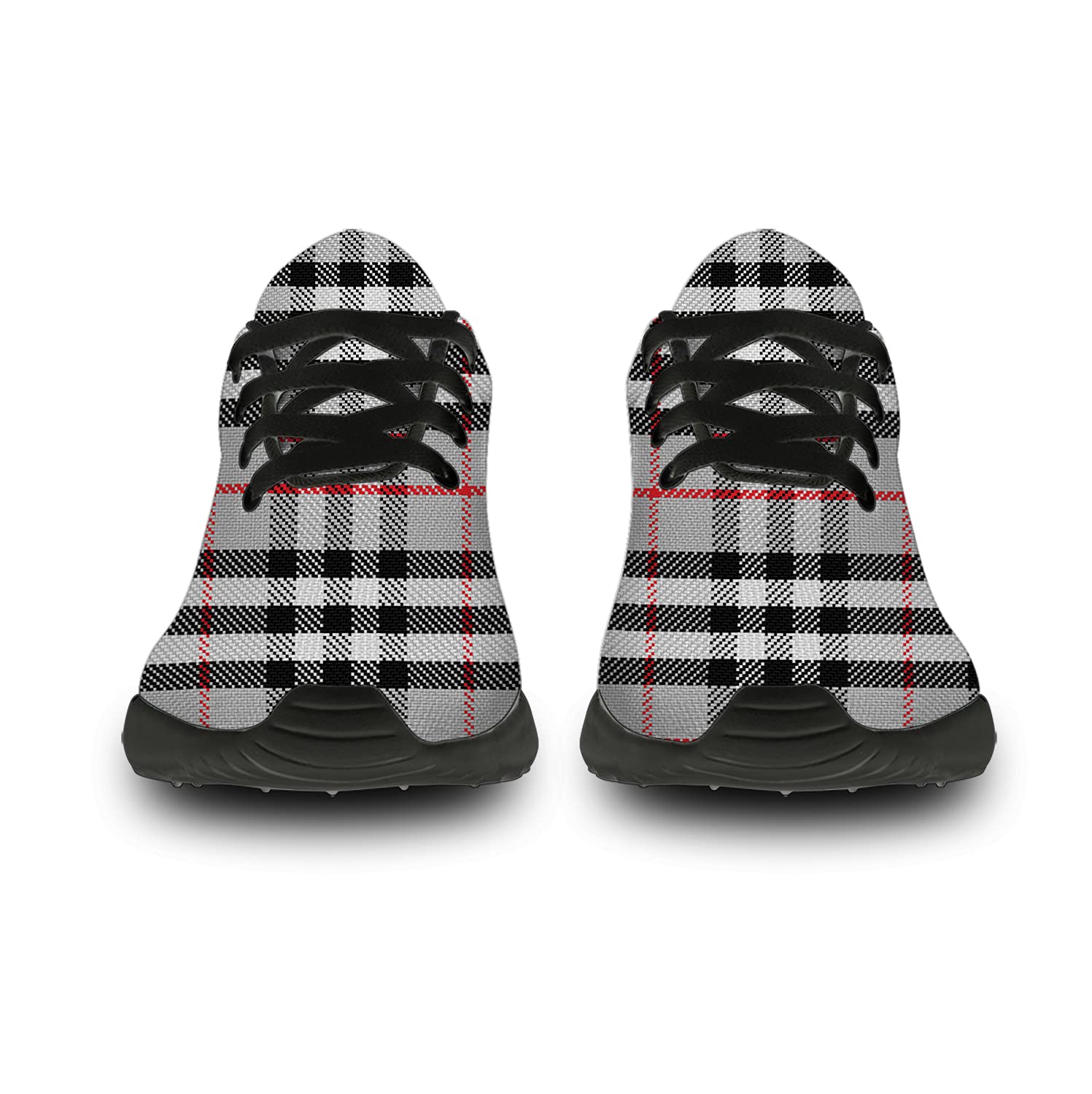 **Men's & Women's Buffalo Gray Plaid Running Shoes - Scottish Tartan Check Sneakers for Walking, Tennis & Casual Wear - Size 11 Men/13 Women Black - Perfect Gifts for Boys & Girls**    *(Ideal for jogging, gym workouts, outdoor walks, and stylish everyday outfits)*