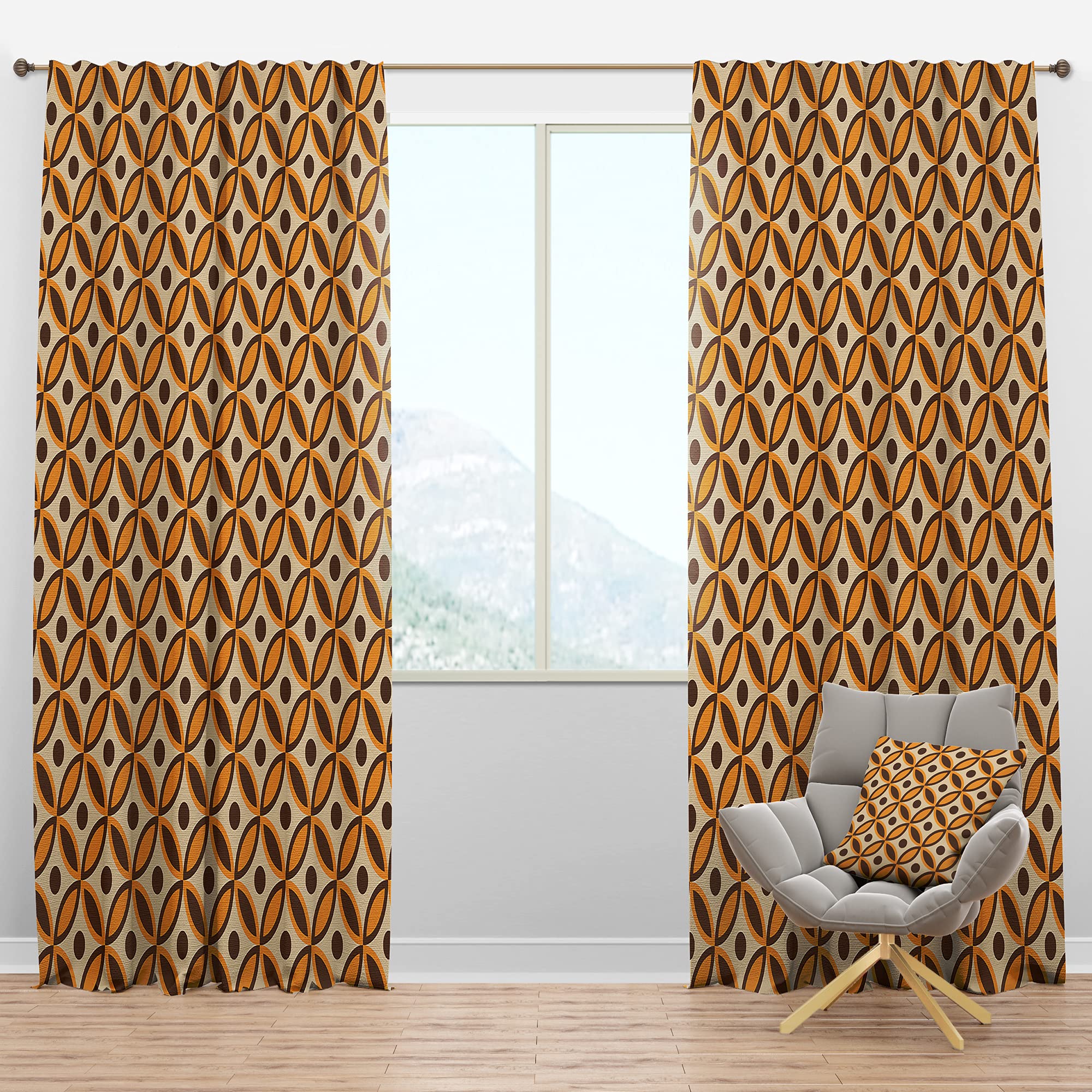 DesignQ Blackout Curtains - Retro Ornamental Design V Thermal Insulated Single Panel (52x120 inches) for Bedroom & Living Room | Noise Reducing, Energy Saving Window Treatment for Home & Office
