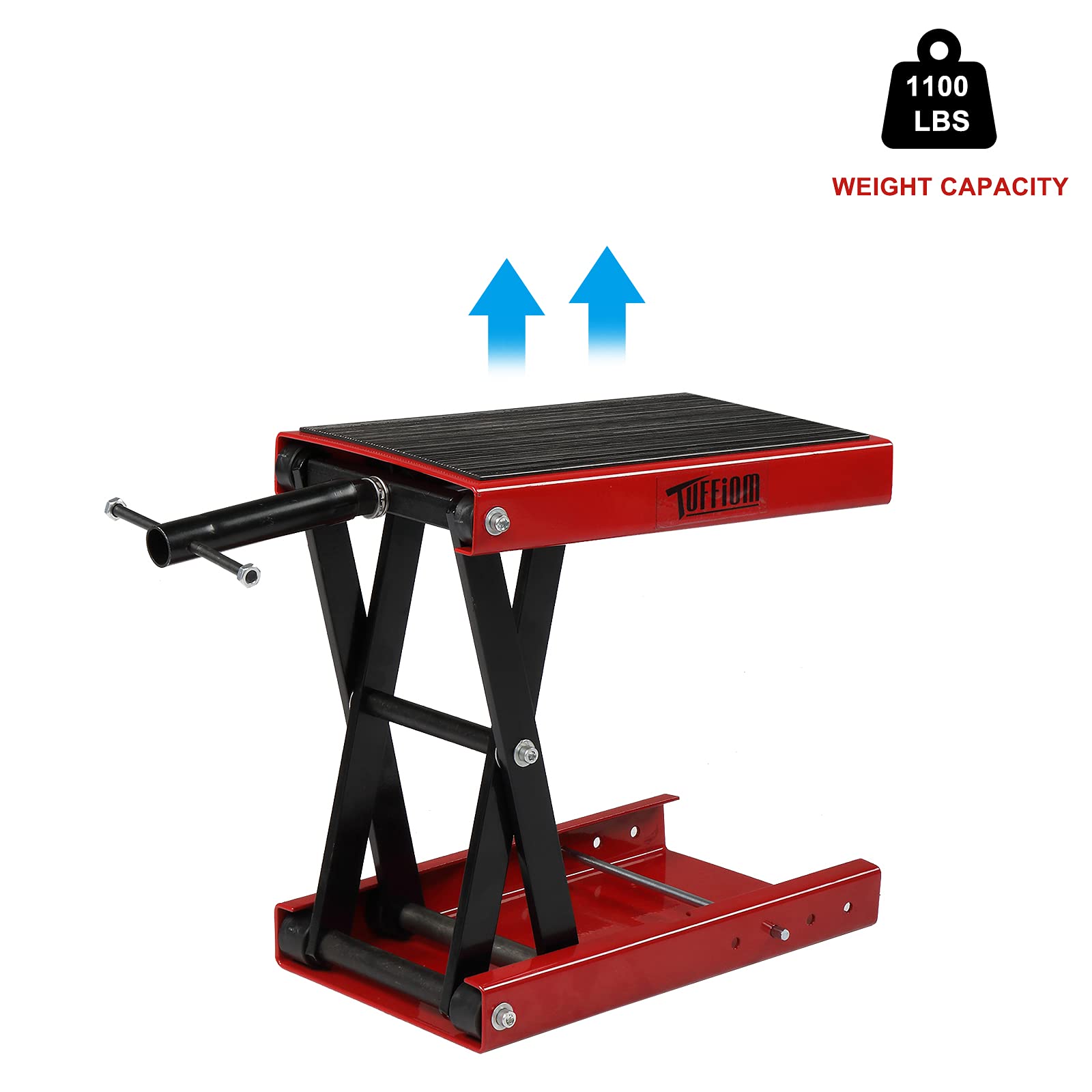 TUFFIOM 1100LBS Motorcycle Lift Jack - Adjustable Scissor Stand for Dirt Bike & ATV - Garage Workshop Use