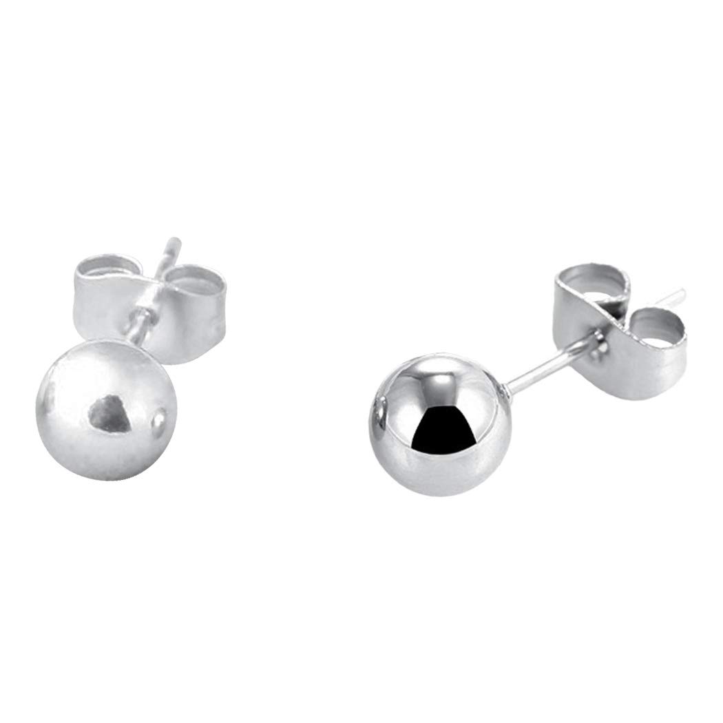 Hypoallergenic Stainless Steel Ball Stud Earrings for Women - 6mm & 8mm Round Fashion Jewelry - Perfect for Everyday Wear, Gifts & Special Occasions