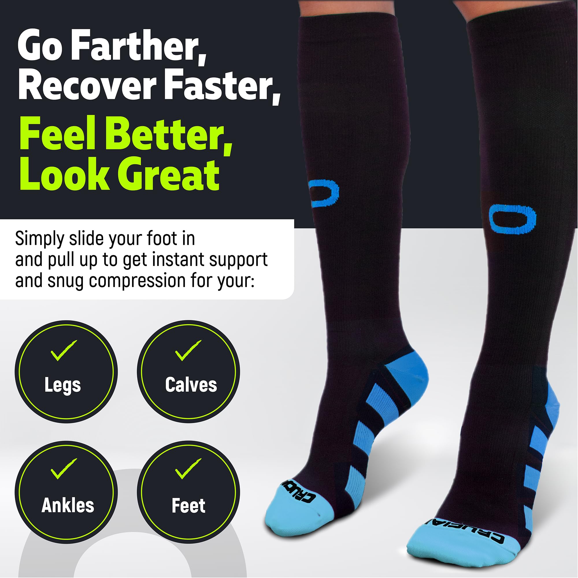 Best Compression Socks 20-30mmHg for Men & Women - Running, Sports, Travel & Nurse Work - Improve Circulation & Reduce Swelling for Athletes, Travelers & Healthcare Workers