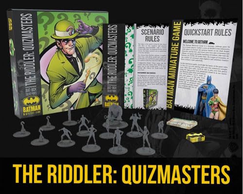 Batman Miniature Game: The Riddler - Quizmasters Bat Box Set | DC Comics Collectible Strategy Game for Tabletop Battles | Perfect for Game Nights & Superhero Fans