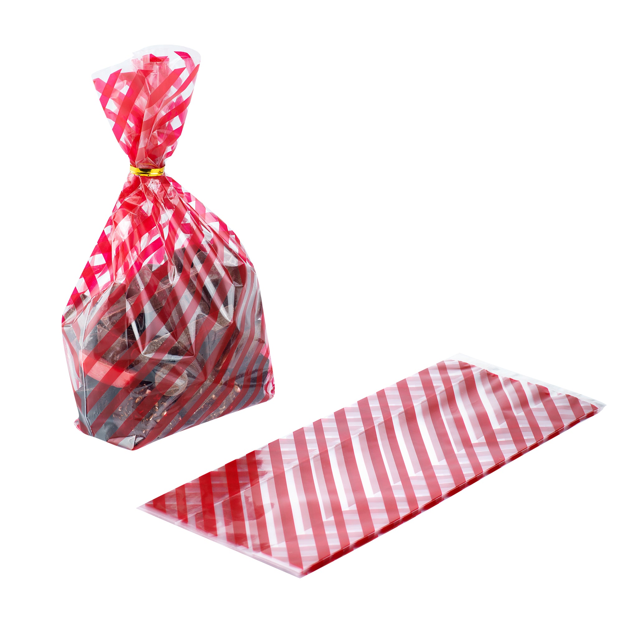 Premium Plastic Candy Bags with Stripes - Gusseted Design 4x2x9.5 Inches - Bulk Pack of 4000 - Perfect for Candy Packaging, Party Favors & Retail Display