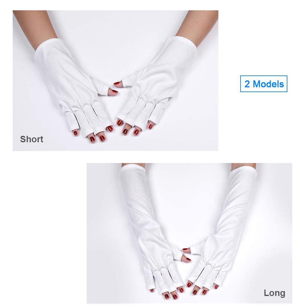 EXCLUZO Fingerless UV Gloves - 1 Pair Protective Gloves for UV Nail Polish Curing with LED Lamp, Manicure & Gel Nail Tools | Perfect for Salon & Home Nail Care