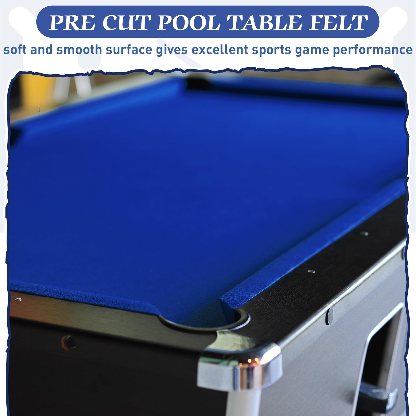 Mixweer 8 ft Pool Table Felt Replacement - Pre-Cut Billiard Cloth with 6 Strips & Rubber Bumpers for Bars, Clubs, Hotels | Perfect for Game Room Upgrades & Professional Tournament Maintenance