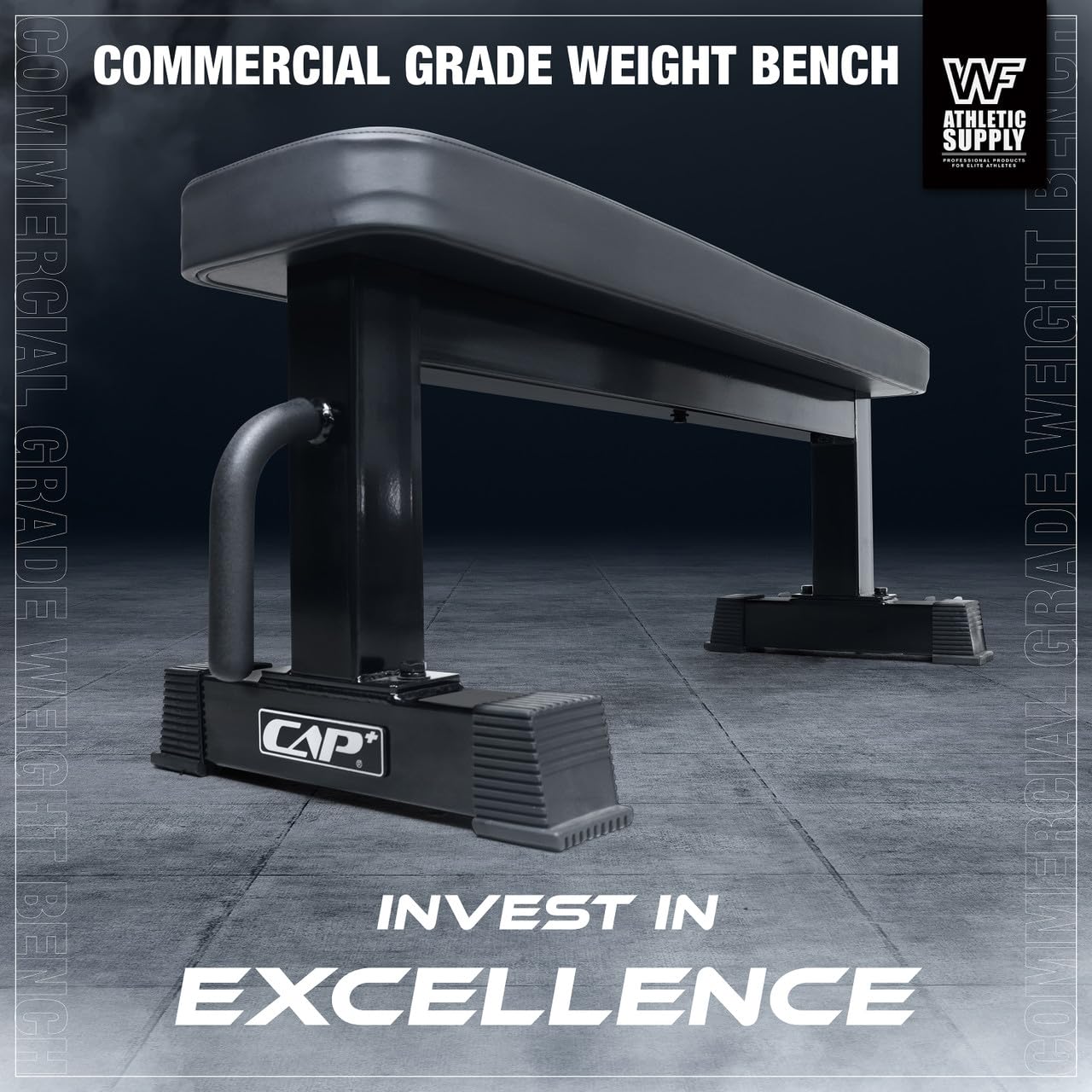 WF Athletic Supply Commercial Grade Flat Bench - Heavy Duty Weight Bench for Weightlifting, Dumbbell & Barbell Press Workouts - Full Body Exercise Equipment for Home & Gym Use