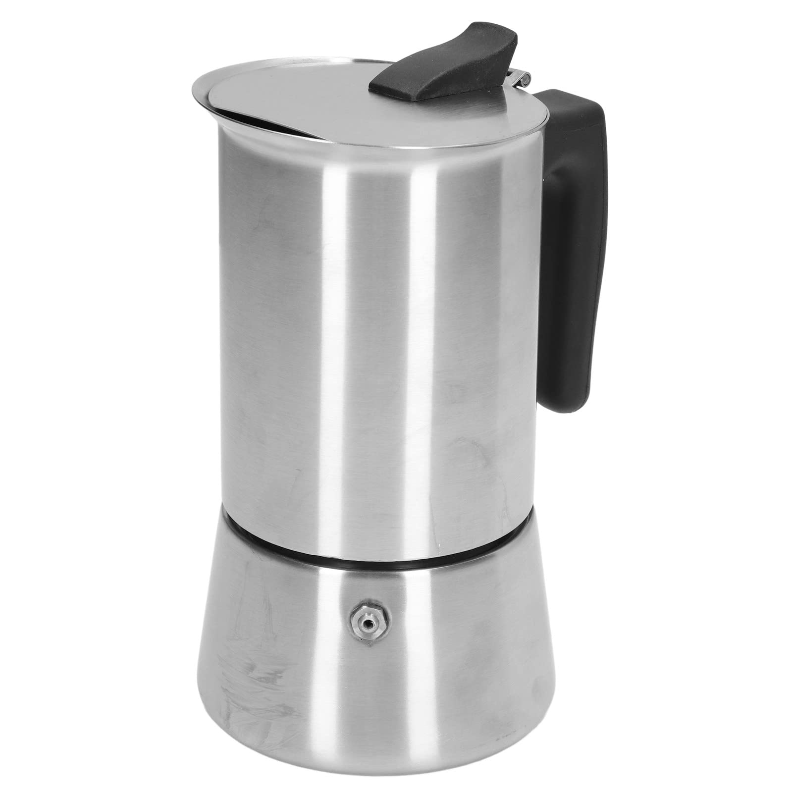 Stainless Steel Moka Pot with Heat Insulated Plastic Handle - Portable Mini Espresso Coffee Maker for Home, Camping & Travel - Perfect for Stovetop Brewing