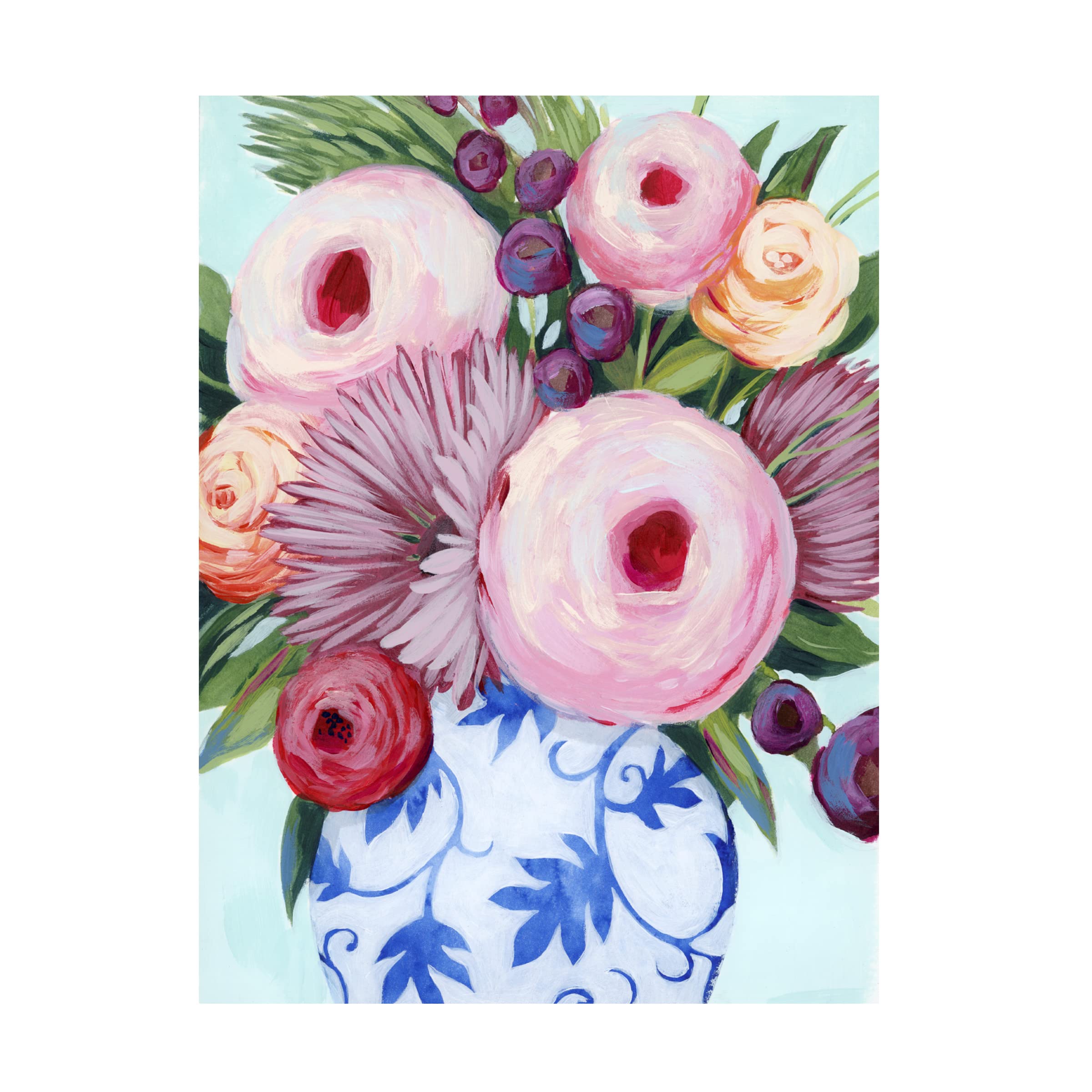 Grace Popp 'Clarity Blooms I' Floral Canvas Wall Art - Handmade Modern Home Decor for Living Room, Bedroom & Office