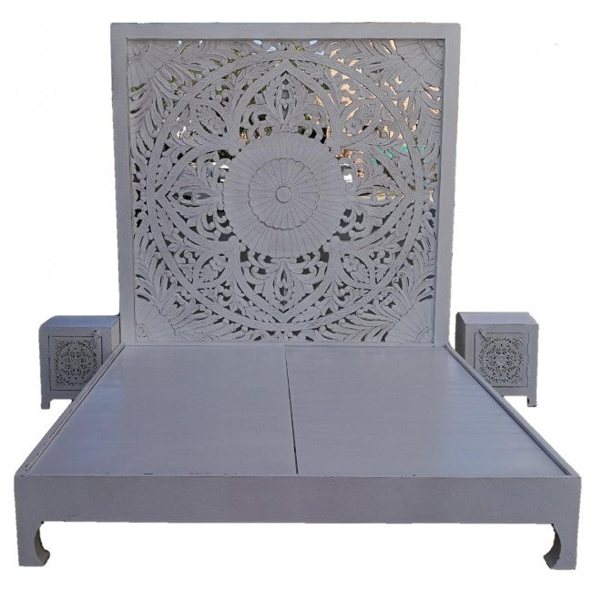 Dynasty Carved Panel King Size Bed - 72.8