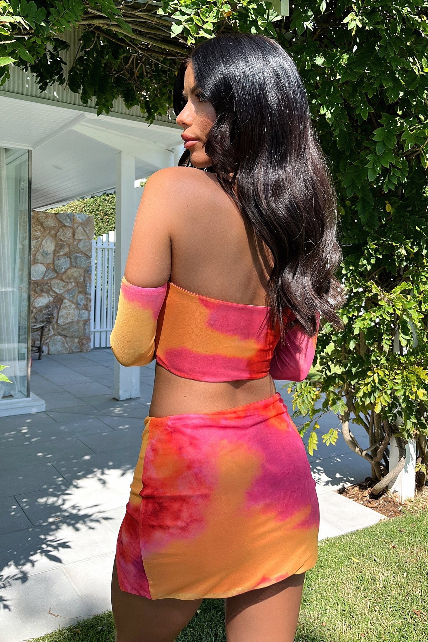 Aria Crop Top - Soft Pink & Sunny Yellow Women's Casual Shirt for Summer Outfits, Beachwear, and Music Festivals