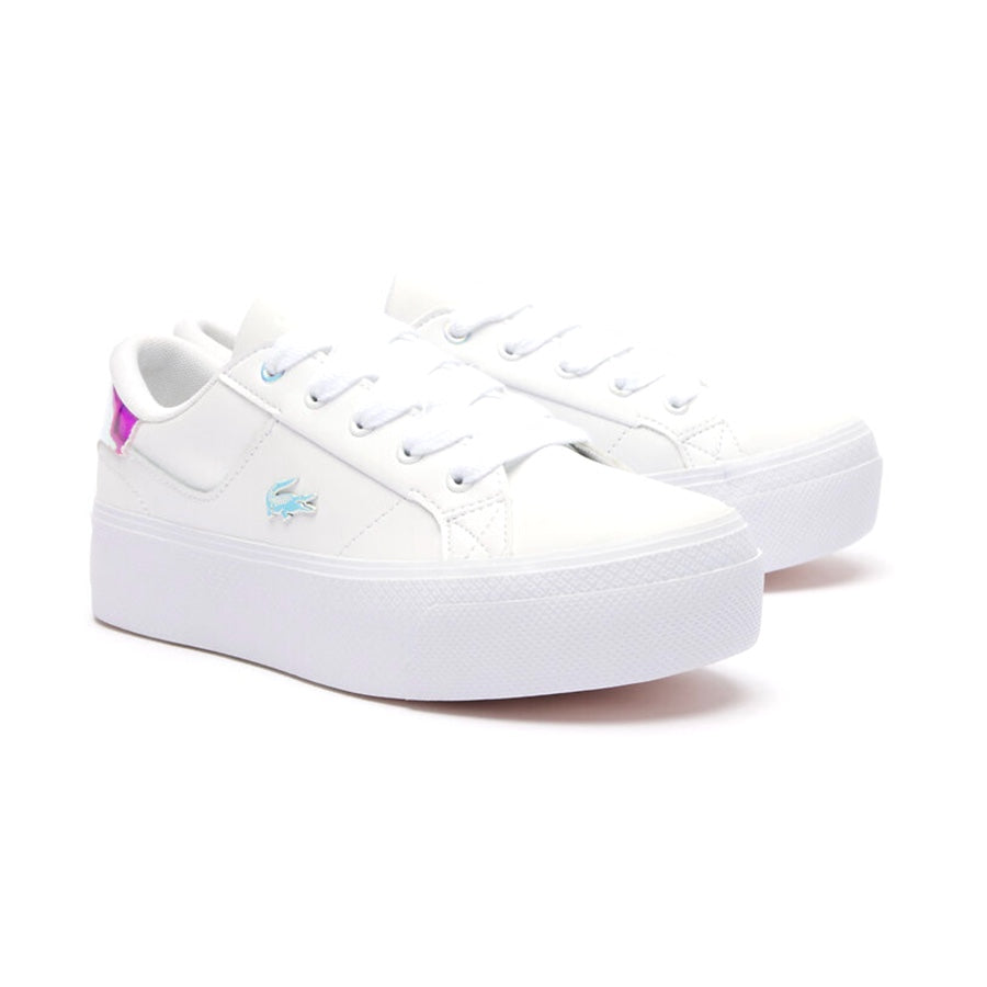 Lacoste Women's Ziane Platform Sneakers in White Iridescent - Stylish Comfort for Casual Outings & Everyday Wear