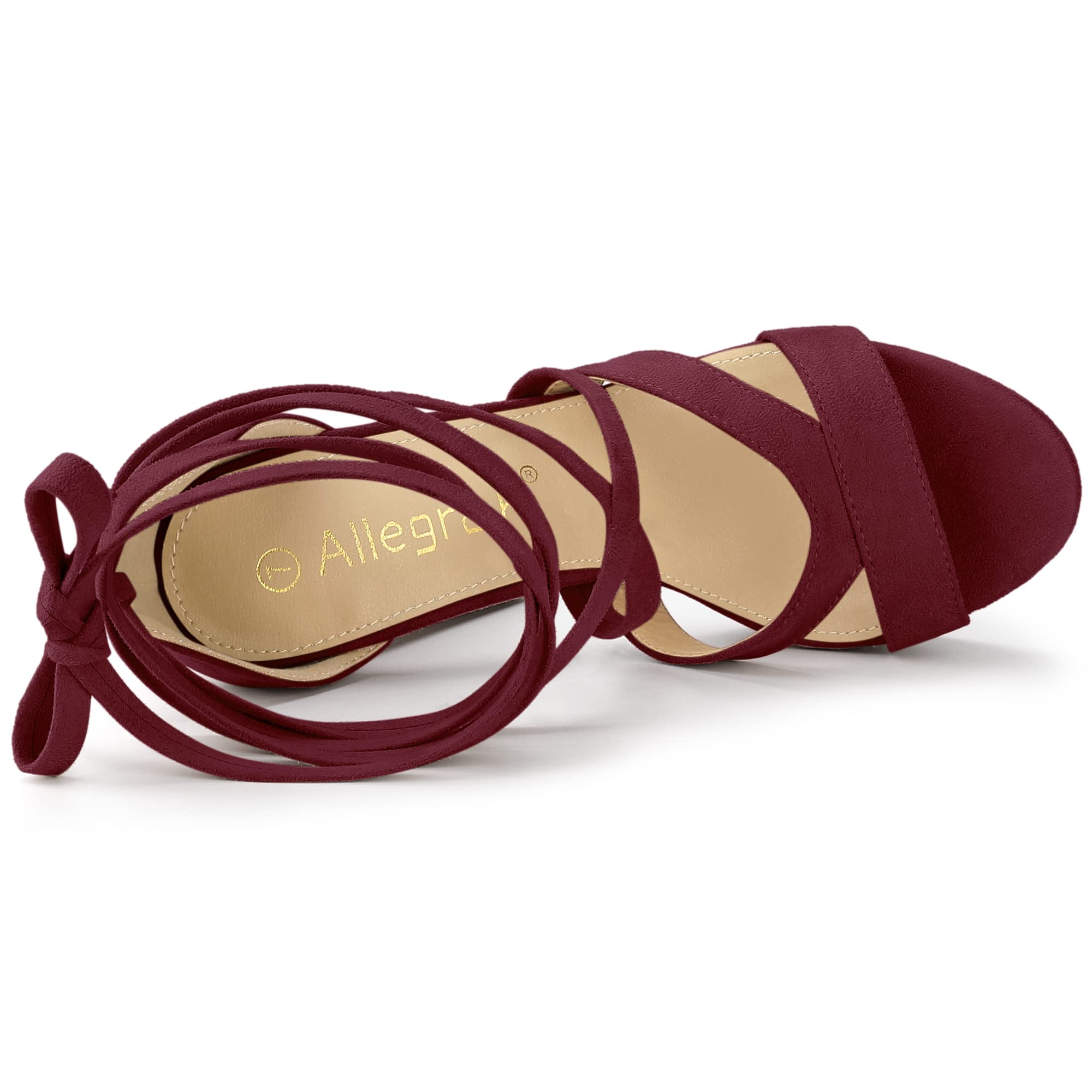 Allegra K Women's Chunky High Heel Lace-Up Platform Sandals - Stylish Summer Wedges for Parties, Weddings & Date Nights