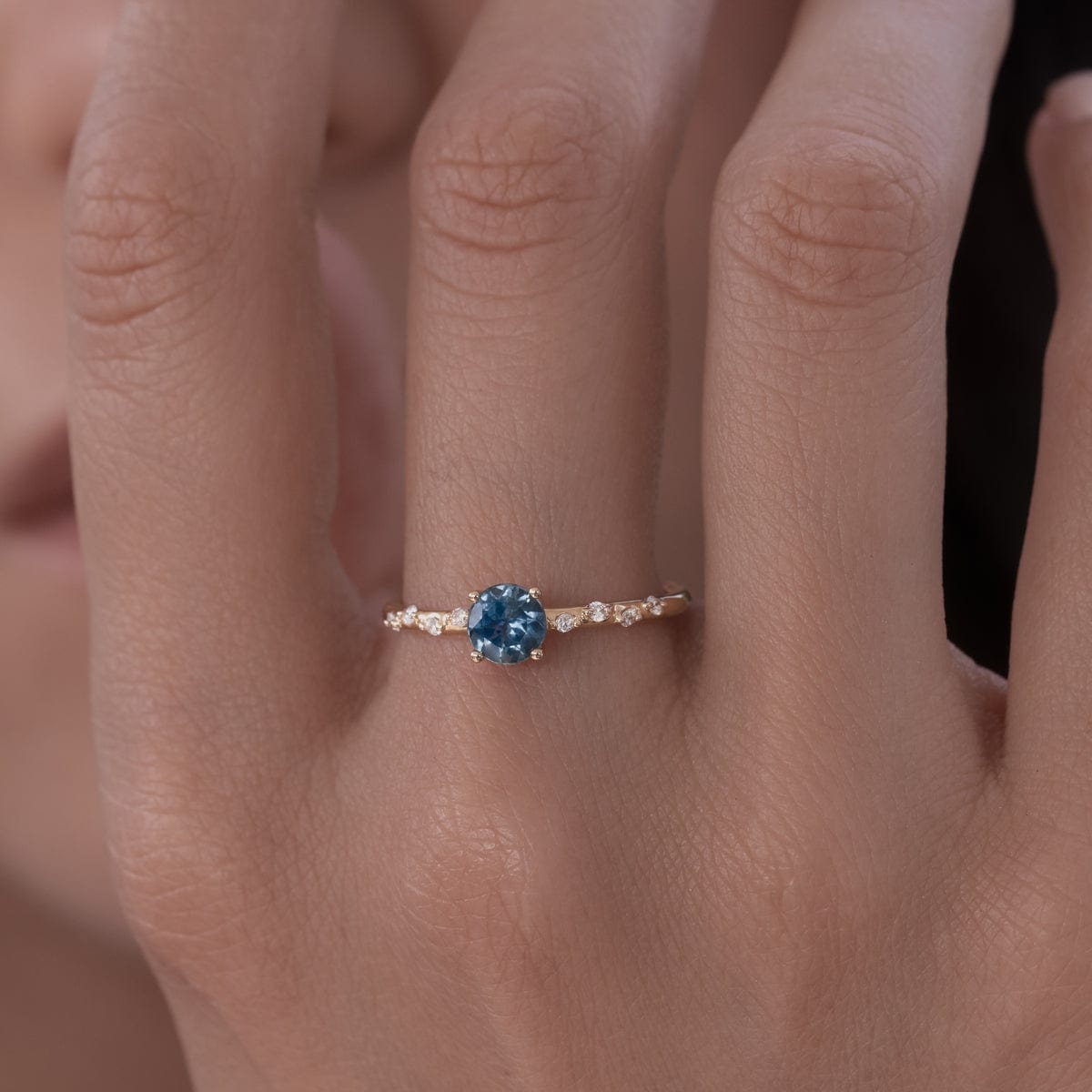 Starry Ocean Blue Ring for Women - Elegant Silver Wave Design Jewelry - Perfect for Beach Weddings, Date Nights & Gifts
