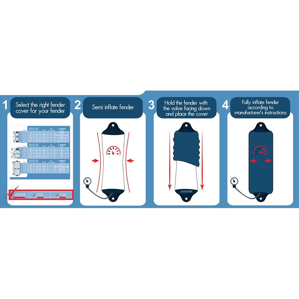 Premium Marine Fender Cover - Heavy Duty Boat Bumper Protection for Docks & Mooring - UV Resistant & Weatherproof (Ideal for Yachts, Sailboats, and Watercraft)