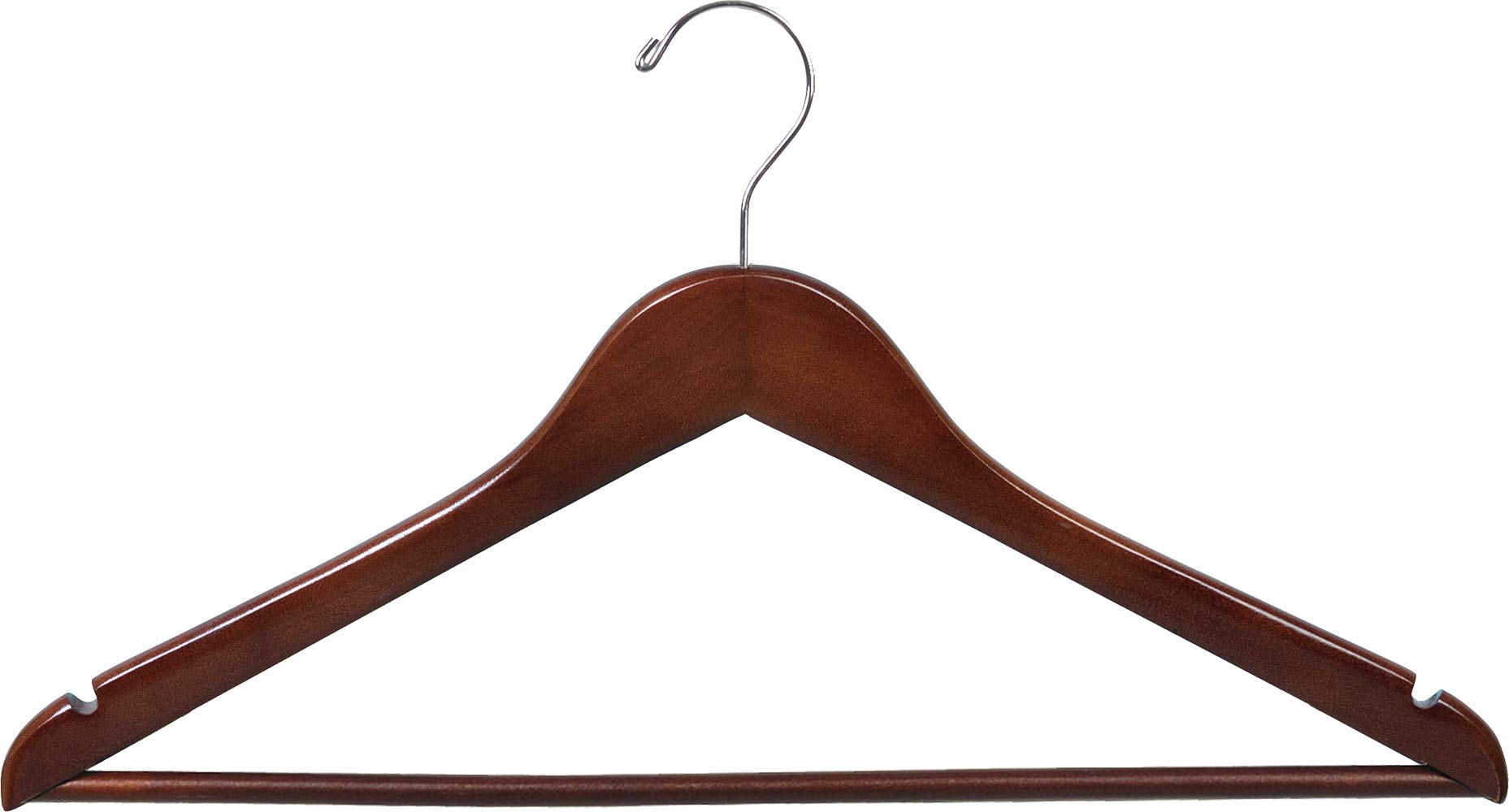 Premium Walnut Wooden Suit Hangers for Men & Women - Heavy Duty Closet Organizer - Ideal for Jackets, Coats, Dresses & Formal Wear - The Great American Hanger Company