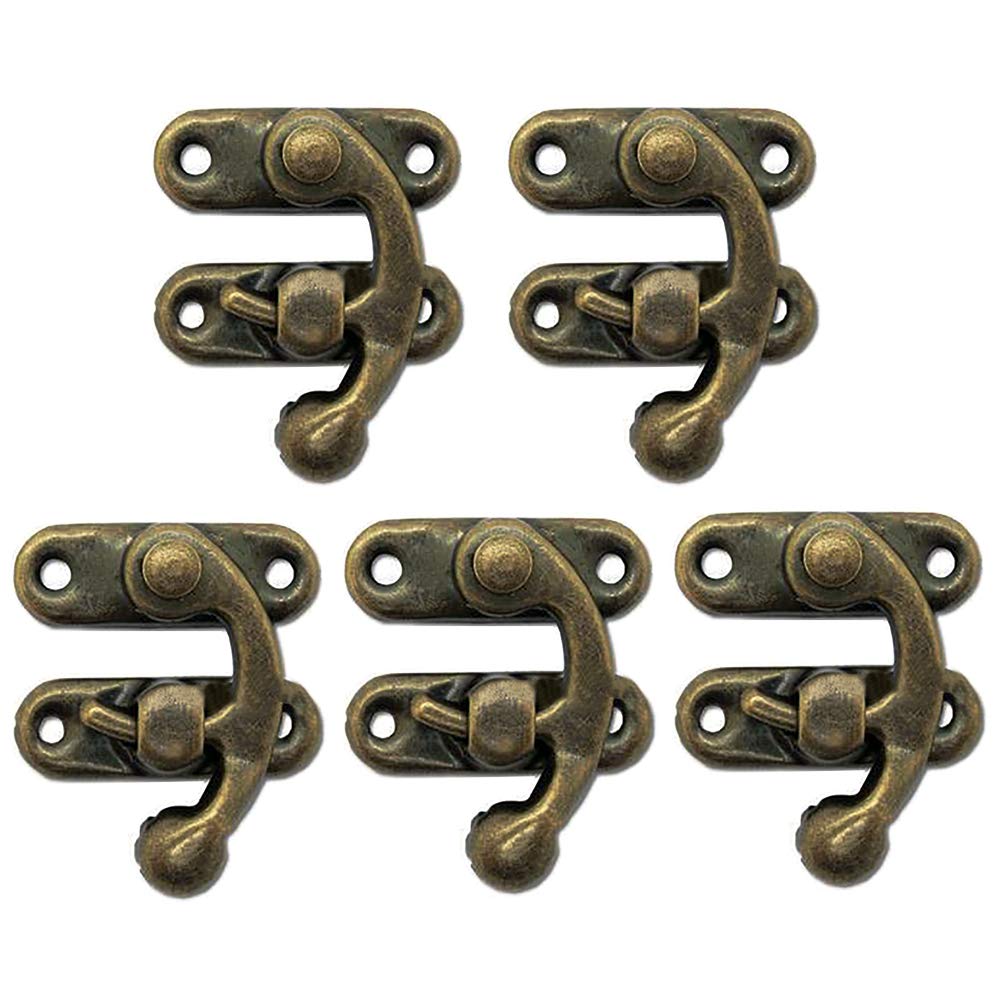 Vintage Bronze Swing Bag Clasp Lock Latch - 5 Pack for Wooden Jewelry Box, Furniture & Antique Chest - Decorative Hardware for DIY Projects & Home Decor