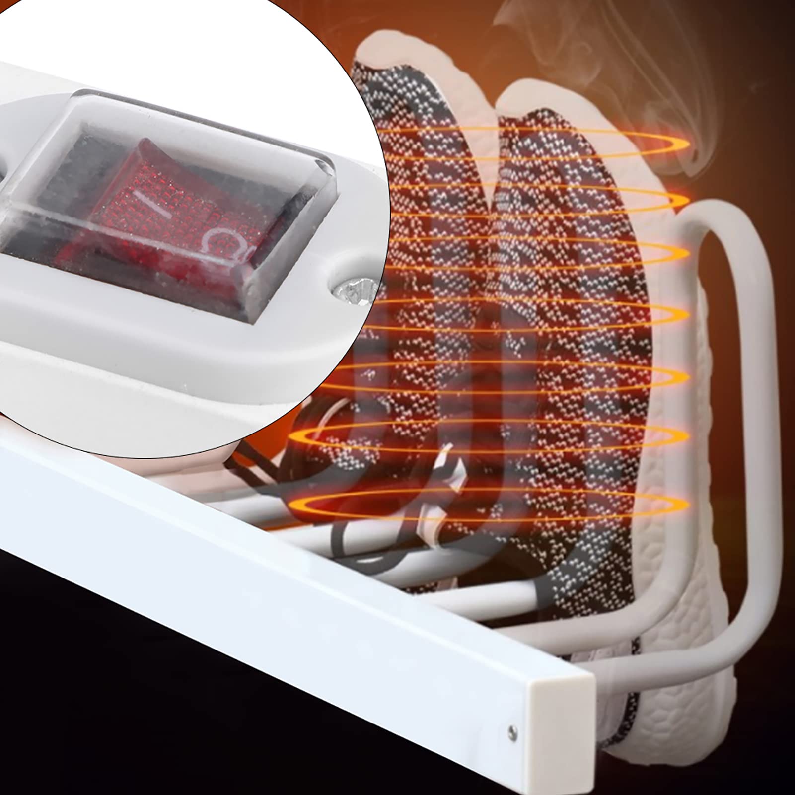 Electric Shoe Dryer & Boot Warmer - Wall Mounted Aluminum Alloy Glove & Hat Dryer - Fast Drying for Shoes, Boots, Socks & Ski Gear - Safe Non-Scalding US Plug - Perfect for Home, Gym, Ski Resort & Winter Sports