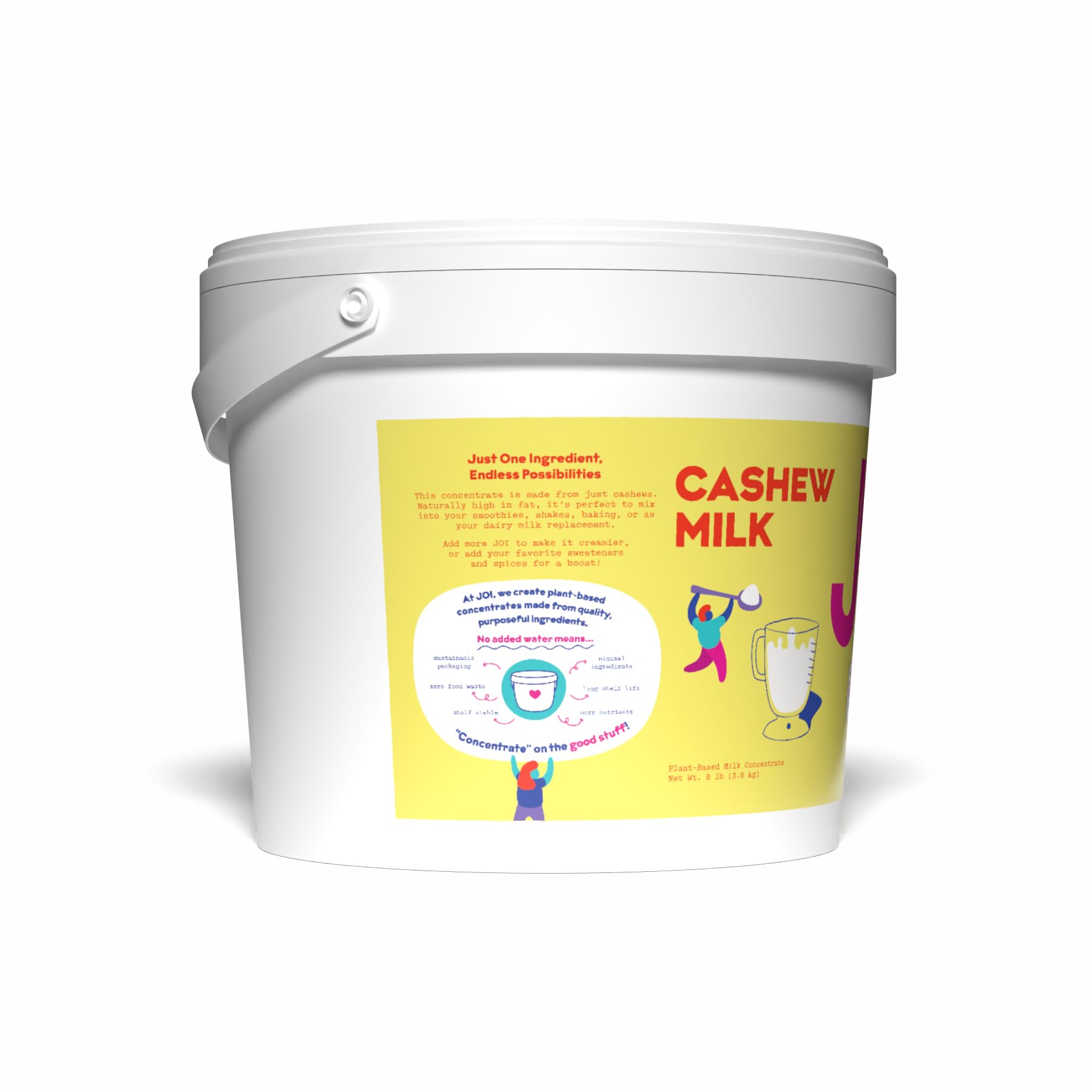 JOI Unsweetened Cashew Milk Concentrate - 60 Quarts | Vegan, Kosher, Keto-Friendly, Dairy-Free, Fat-Free | Plant-Based Milk Powder for Coffee, Baking & Smoothies | Shelf-Stable Nut Milk Alternative for Home & Office Use