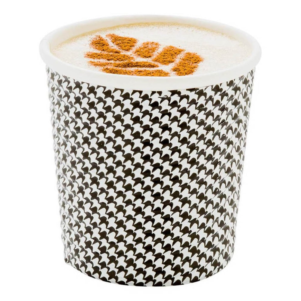 4 oz Houndstooth Pattern Disposable Paper Coffee Cups - 500 Count Bulk Box (2.5