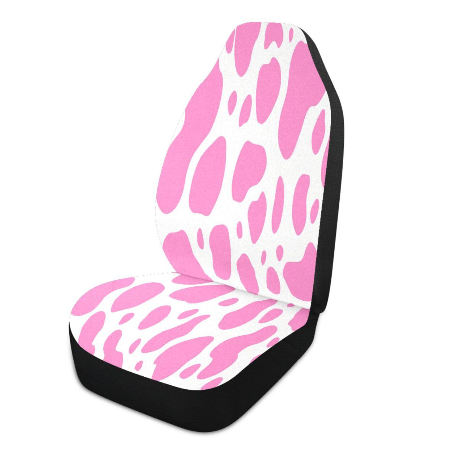 Pink Cow Print Non-Slip Water Resistant Breathable Car Seat Cover Protector - Universal Fit for SUV, Auto, Truck (1 Pack) - Perfect for Road Trips, Daily Commute & Pet Protection