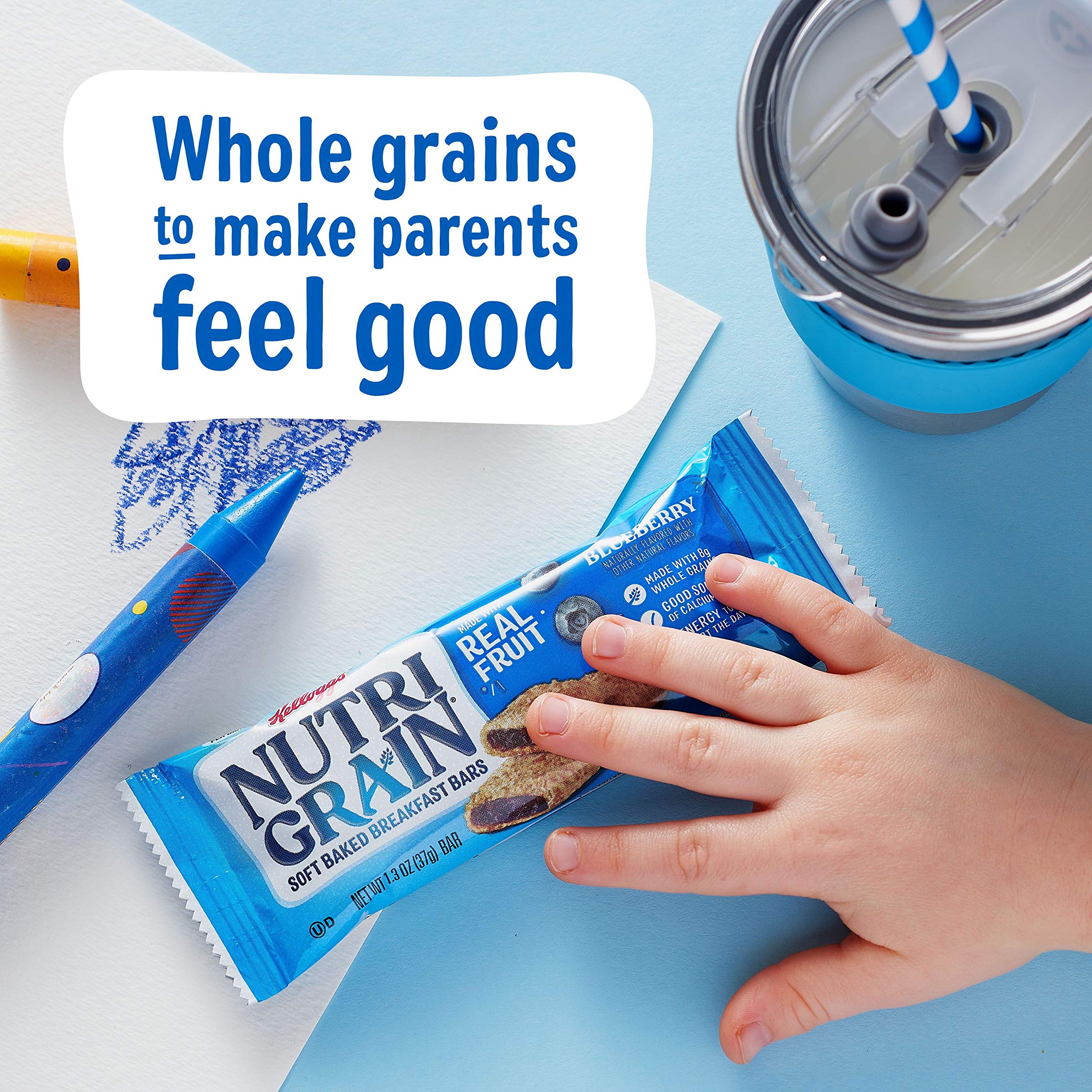 Nutri-Grain Soft Baked Breakfast Bars - Healthy Whole Grain Blueberry Snacks for Kids (6 Boxes, 48 Count) | Perfect for School Lunches, After-School Treats & On-the-Go Nutrition