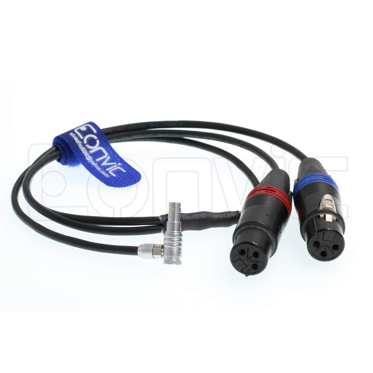 Eonvic Dual Channel Microphone Audio Input Cable - 5 Pin Male Right Angle to Neutrik 2x3 Pin XLR Female for Arri Alexa Mini Camera - Perfect for Professional Film & Studio Recording