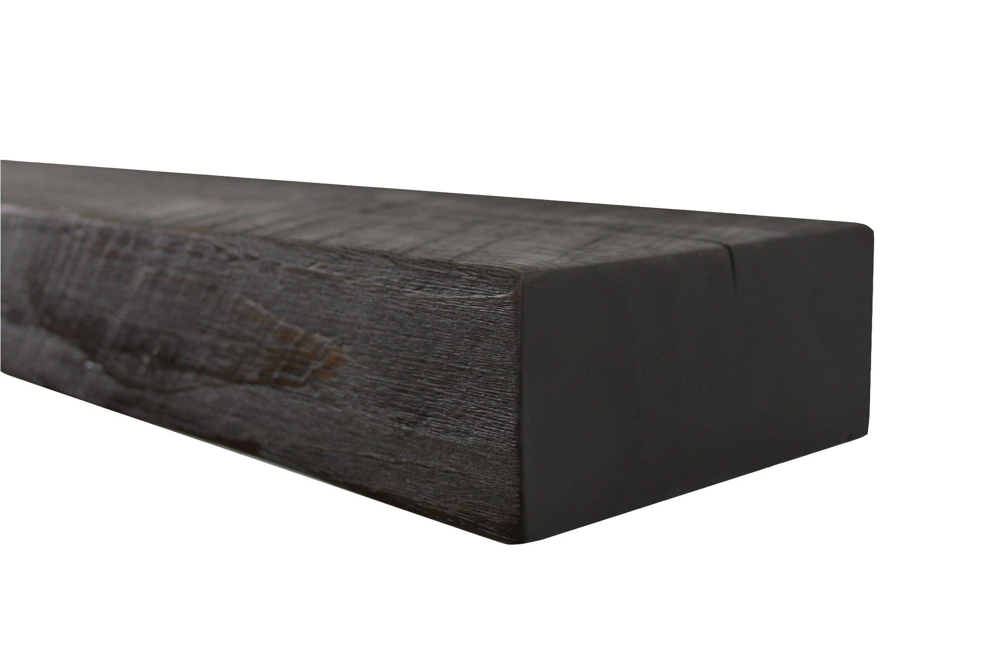 Joel's Antiques - 72 Inch Natural Wood Floating Shelves for Wall - Heavy Duty Rustic Fireplace Mantel & Bookshelf - Mocha Brown 72x7x3 Inches - Perfect for Living Room, Bedroom & Home Office Decor - Wall Mounted Shelf for Displaying Books, Photos & Decorative Items
