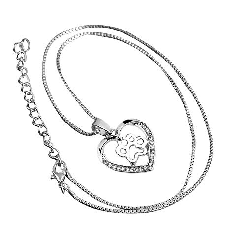 Diamond Dog Pendant Necklace for Women - Sterling Silver Hollow Pet Collar Bone Chain Jewelry | Perfect Gift for Pet Lovers, Birthday & Anniversary Present | Elegant Everyday Wear & Special Occasions
