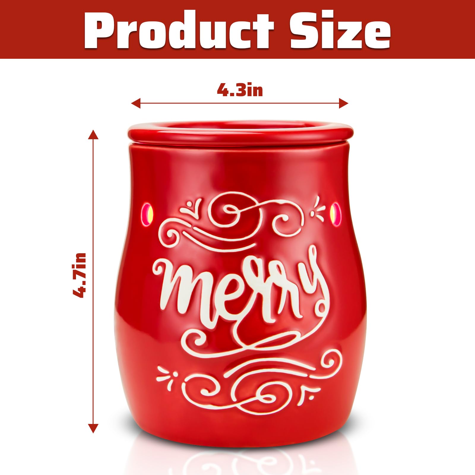 STAR MOON Christmas Wax Melt Warmer - Ceramic Candle Melter Burner for Scented Wax Cubes, Flameless & Smokeless Home Fragrance Diffuser - Perfect for Holiday Decor, Gifts & Aromatherapy Relaxation